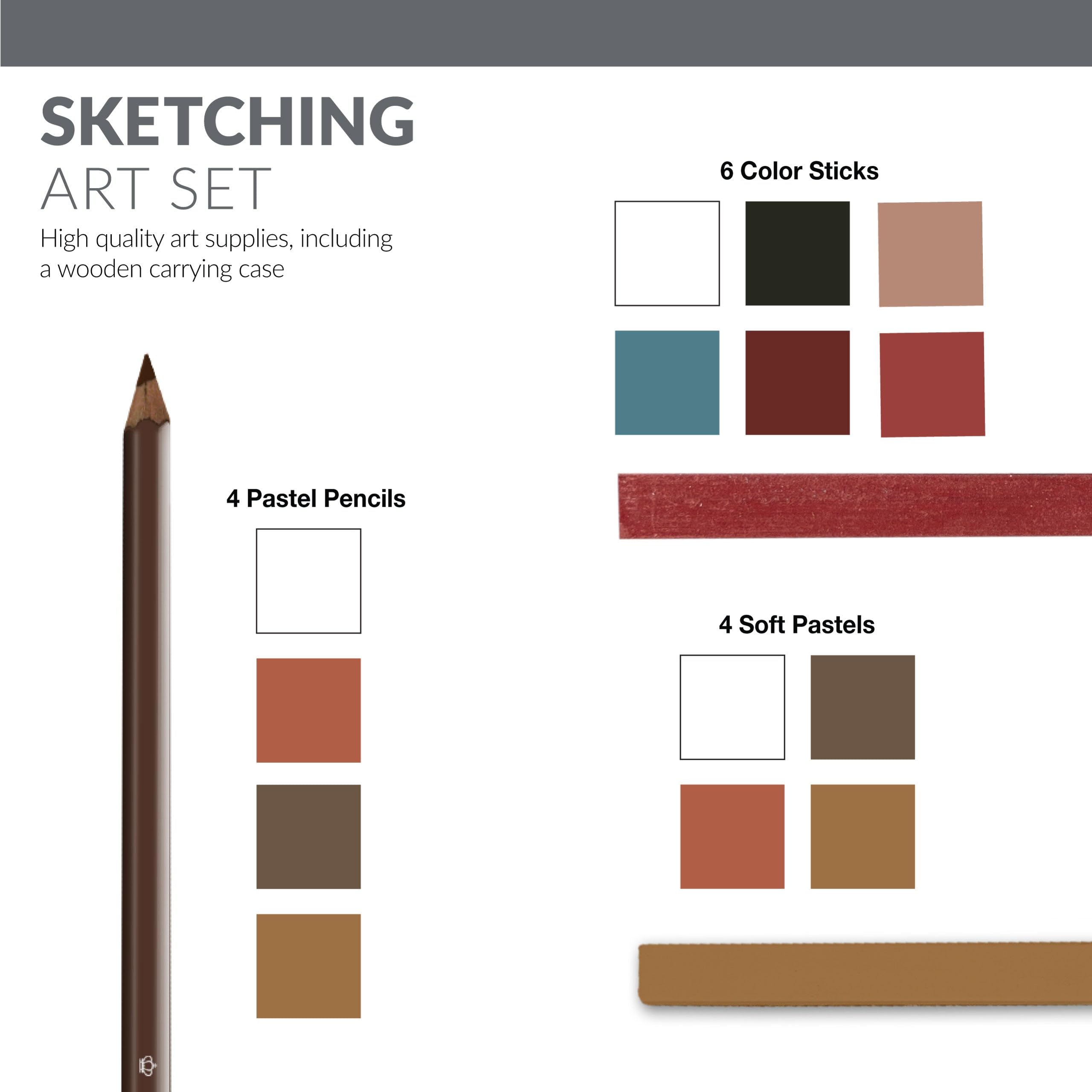 Wooden Box Art Set - Sketch, Multicolor - Image 4