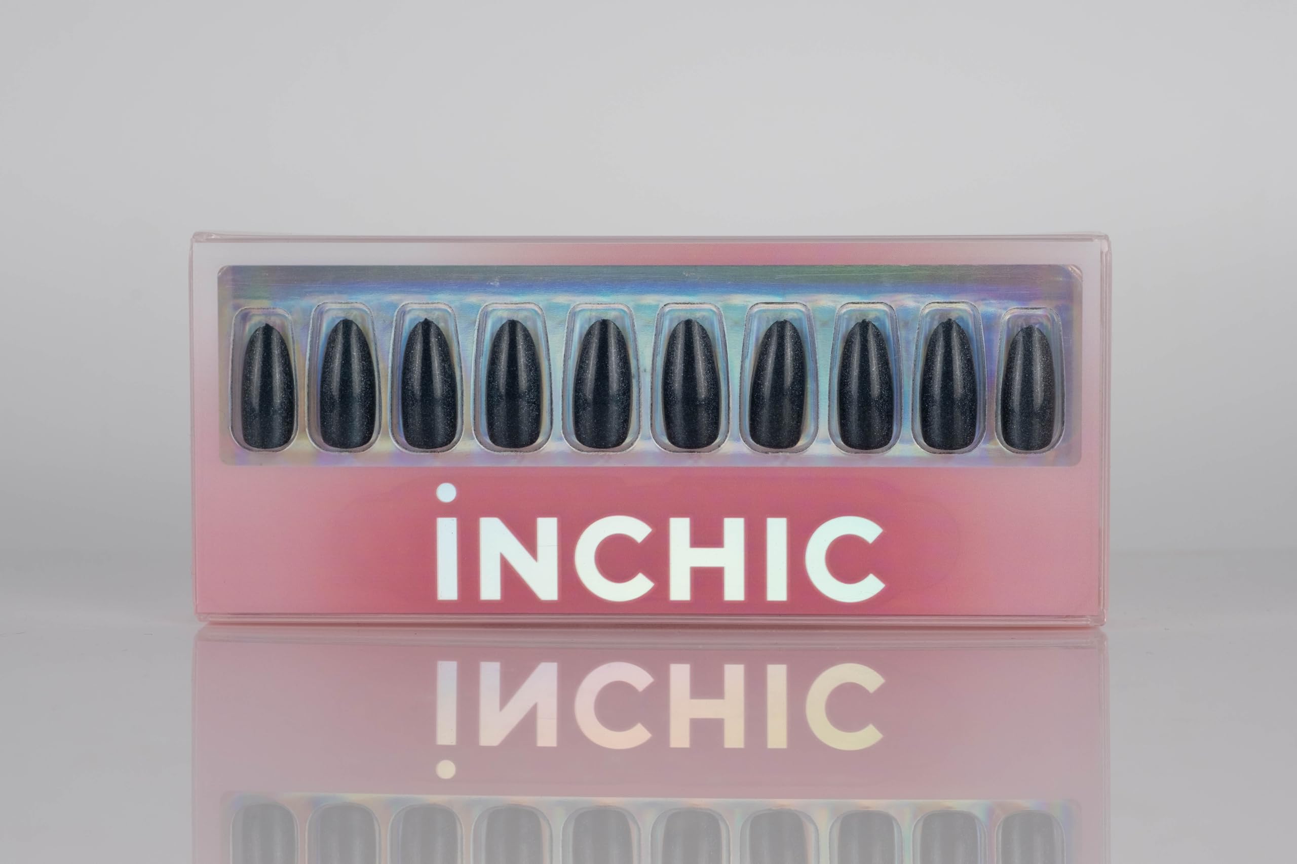 INCHIC Midnight Sky, Long Almond, Deep Blue Cat Eye, 30 Pcs Press on Nail