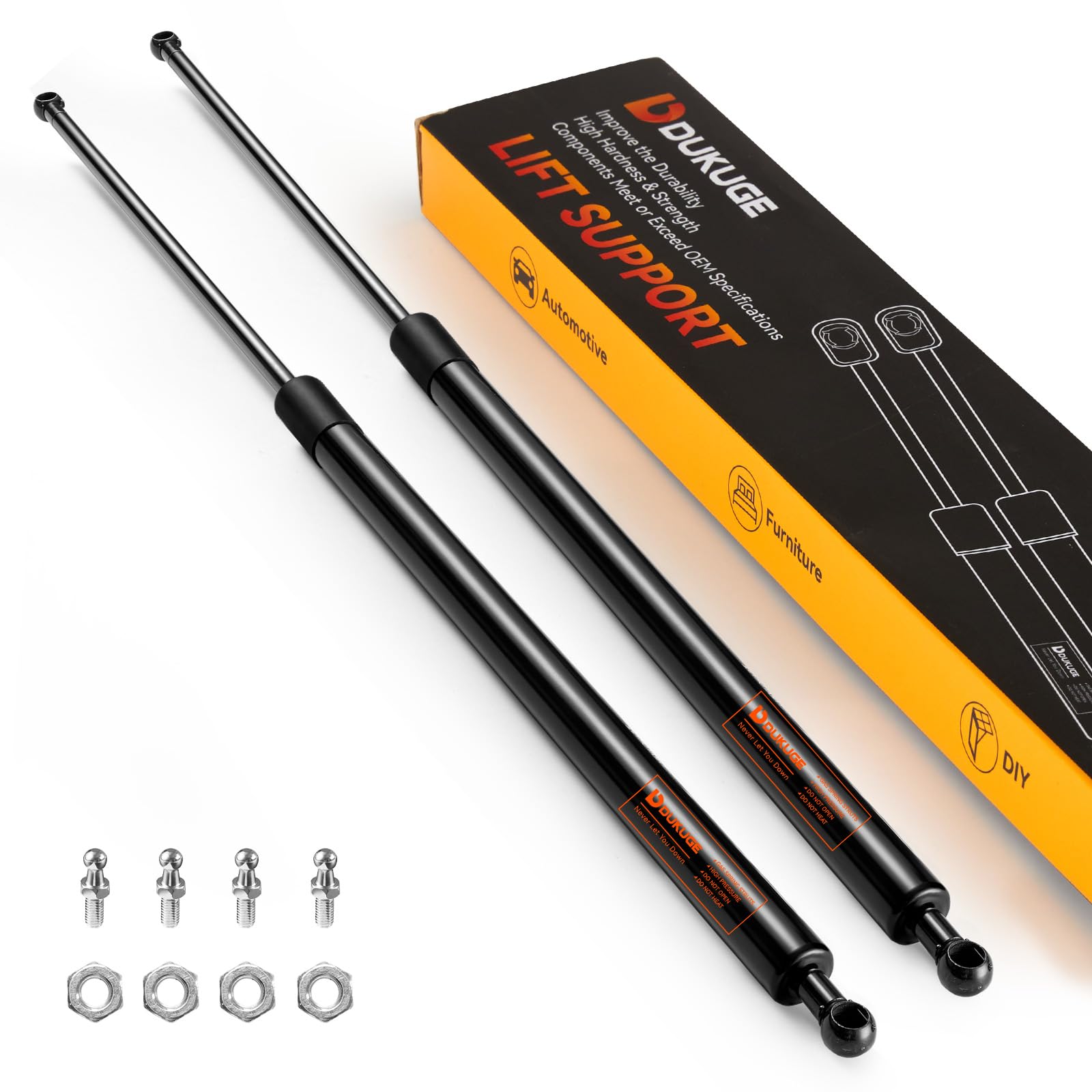 Dukuge 713119 Gas Struts 26 inch 80lb Snugtop & Tonneau Cover Replacement Part, Truck Bed Cover Shocks Springs Lift Support for Teardrop Trailer,