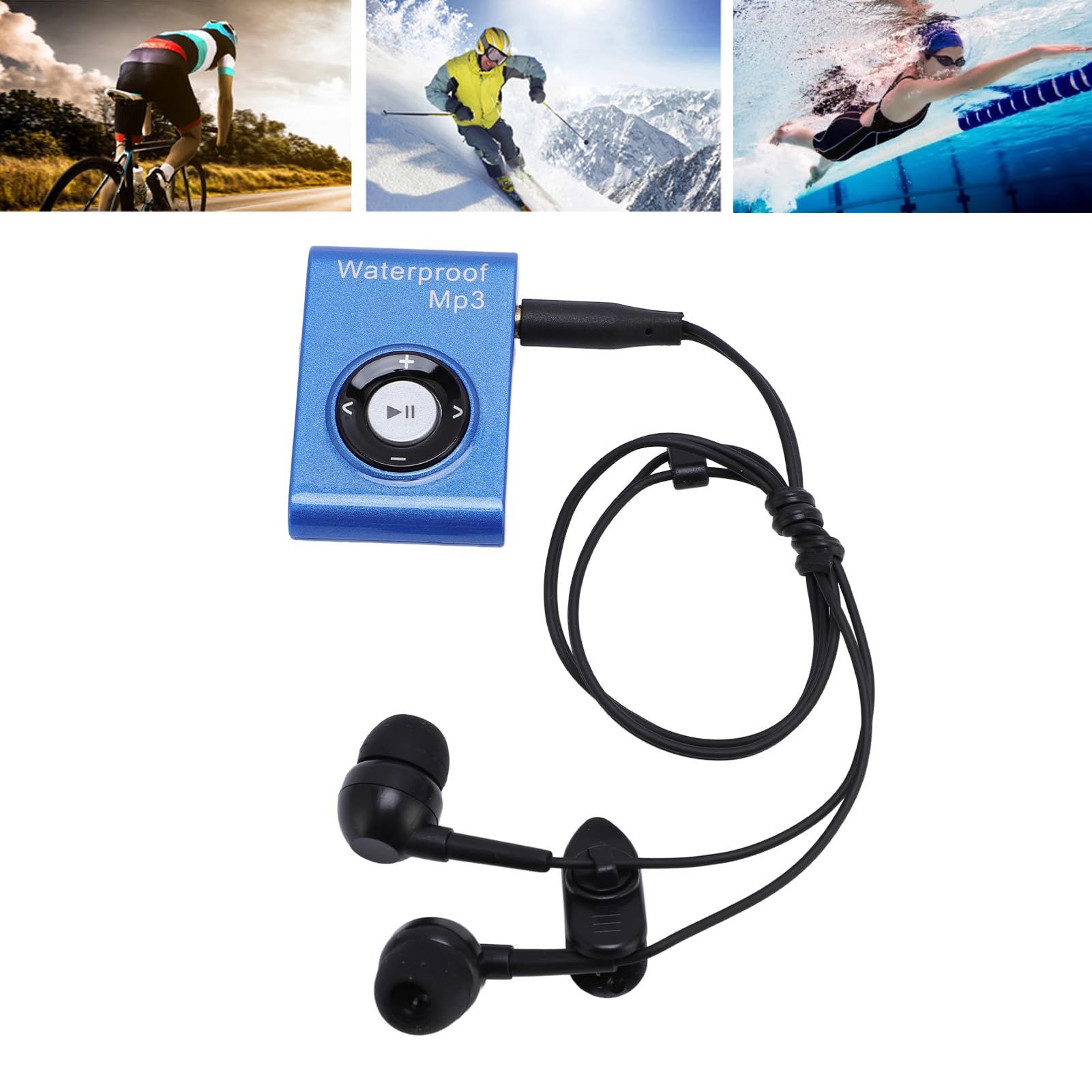 Lecteur MP3 étanche, Lecteur de Musique sous-Marine de 8 Go de Mémoire avec écouteurs Imperméables, Lecteur MP3 de Natation Multifonctionnel pour Plongée Surf sur Le Ski de Ski