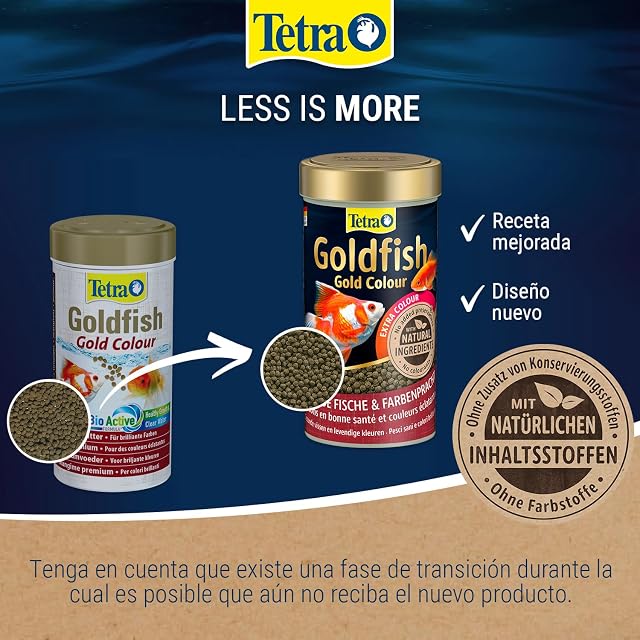 Foto 2 de 8 de Tetra Goldfish Gold Colour Alimento premium granulado, 250 ml