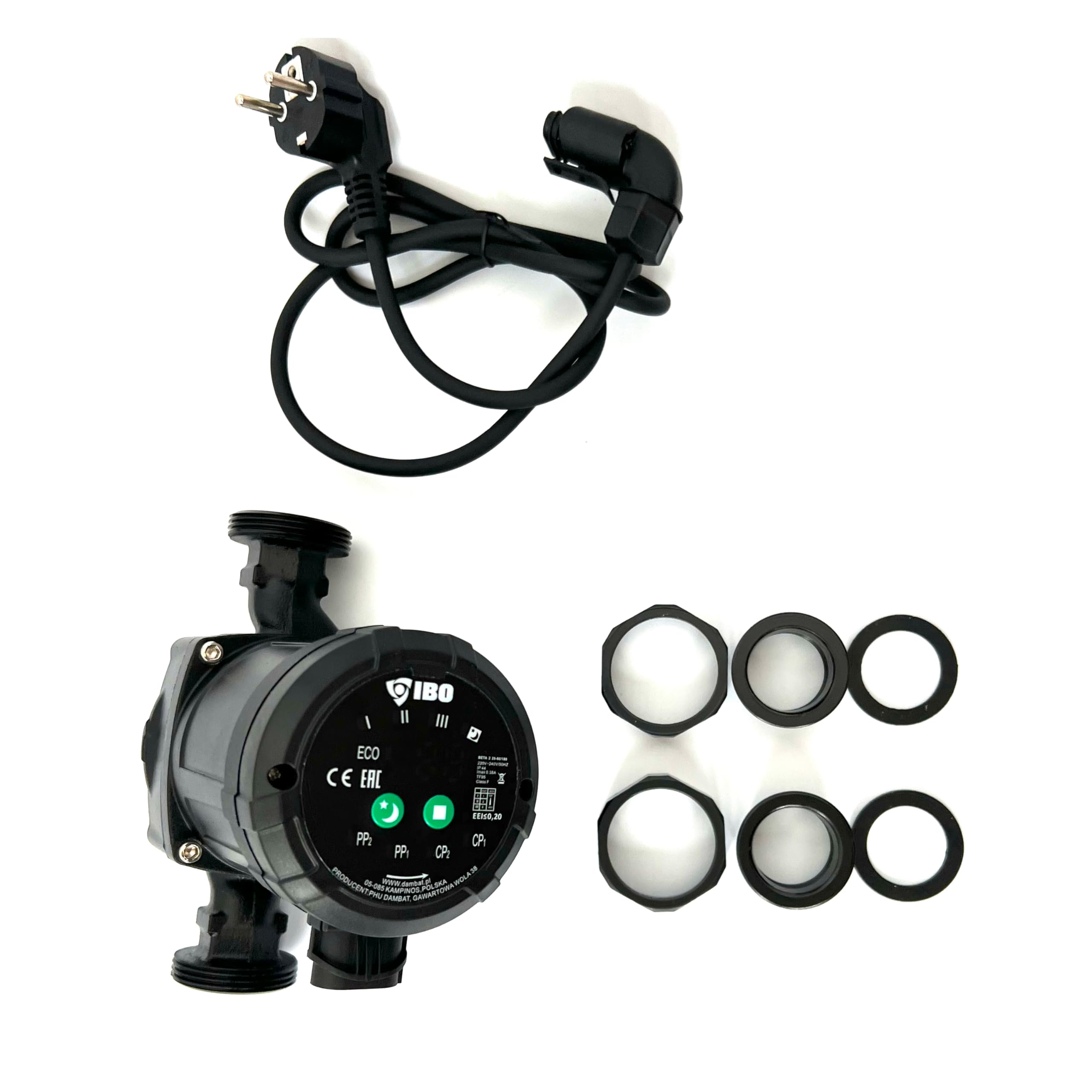 IBO Pompa di circolazione BETA2 25-60/180 elettronica ad alta efficienza | 002028 | Riscaldamento ad acqua calda | Pompa a corrente umida | Classe A
