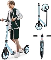 Vista 14 de Kick Scooter for Ages 6+,Kid, Teens & Adults. Max Load 240 LBS. Foldable, Lightweight, 8IN Big Wheels for Kids, Teen and Adults, 4 Adjustable Naranja