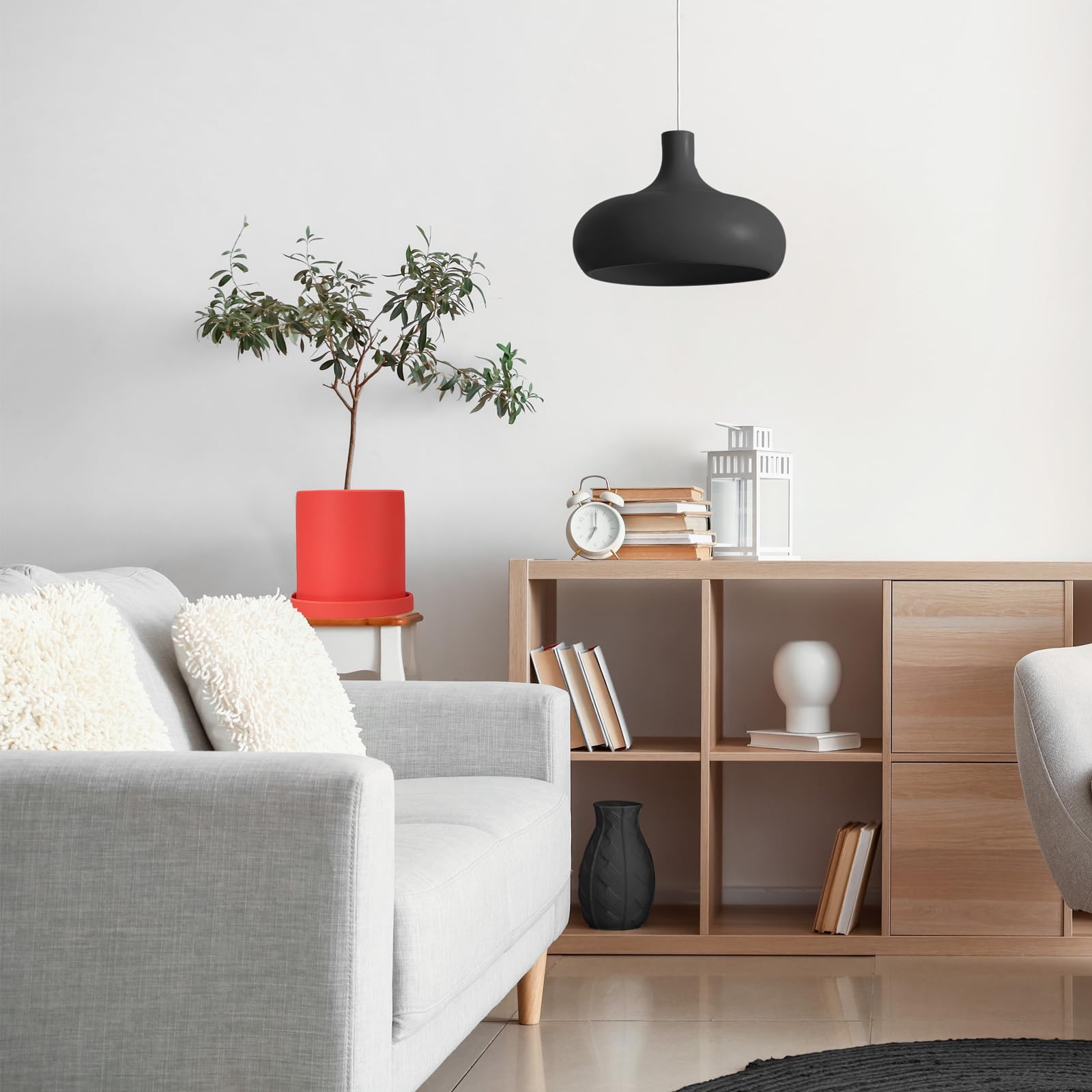 PATIKIL 5.12 Pollici Vasi Per Piante In Ceramica, Moderni Vasi Per Fiori A Gradiente Con Fori Di Drenaggio Per Decorare Piante Da Interno Succulente Erbe Aromatiche, Grigio Scuro