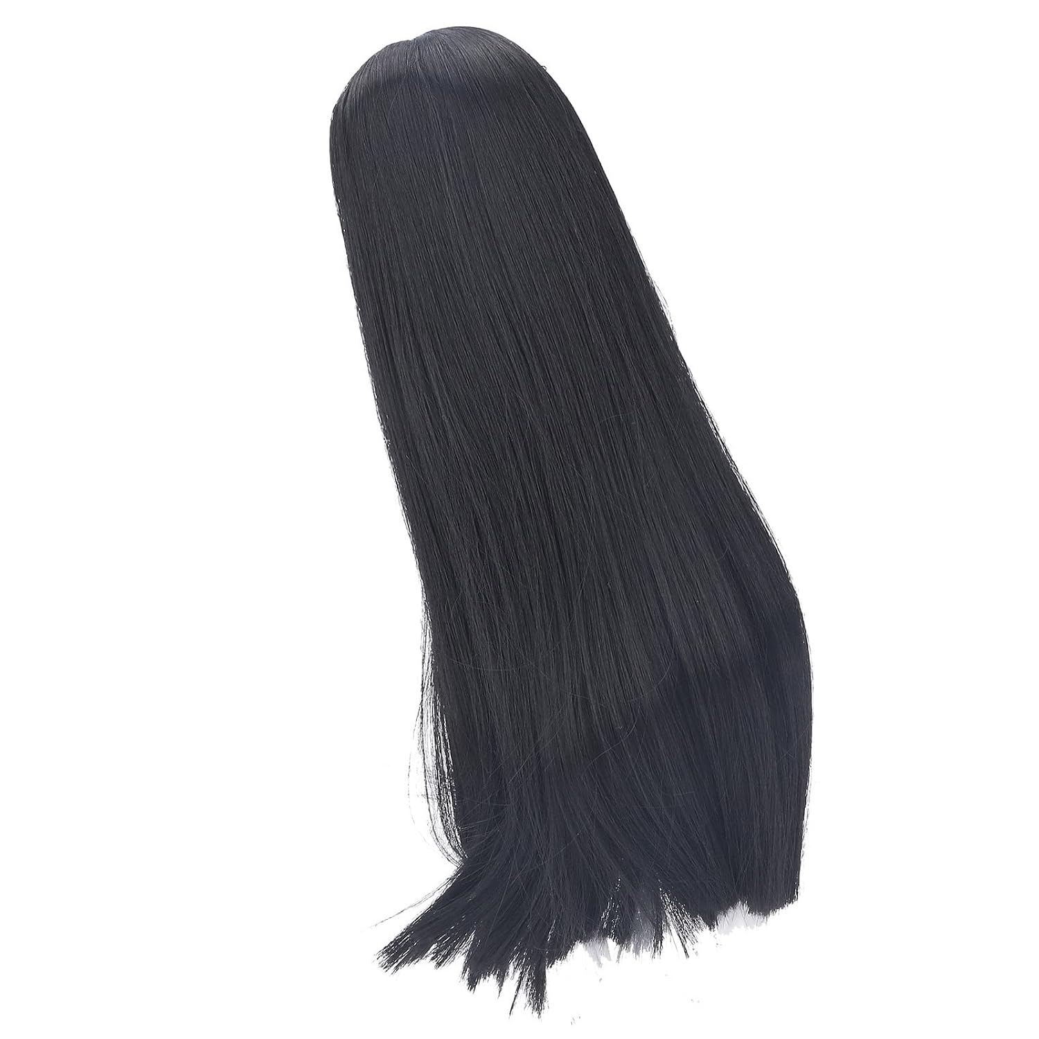 Long Straight Doll Wig, Doll Hair Wig Flexible Cutting Thick for Doll Dress Up (Black)