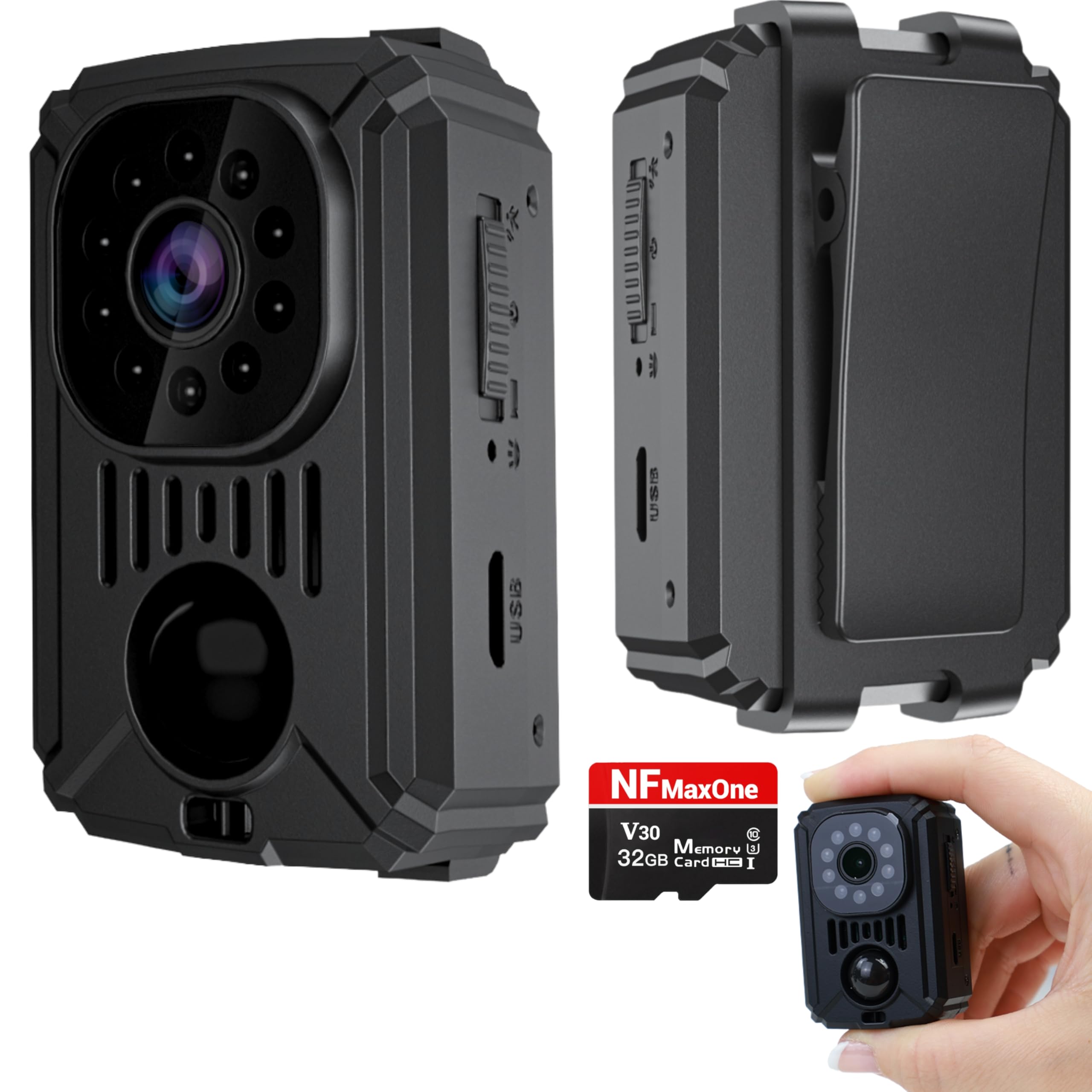 Mini Telecamera Spia Nascosta, Telecamera Senza Wifi Per Auto, Microcamera Spia Per Parcheggi E Luoghi Senza Internet, Include Microsd 32GB, 11 Ore Di Batteria, Spy Cam, Videocamera Interno Esterno