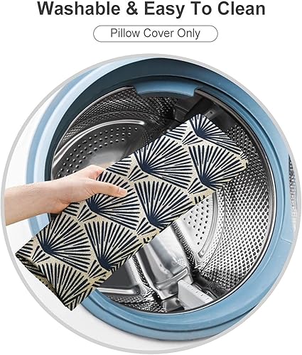 Miniatura 3 de POMOTER Home Classic Art Deco - Funda de almohada cuadrada decorativa geométrica sin costuras, decoración de Acción de Gracias, estilo granja, al