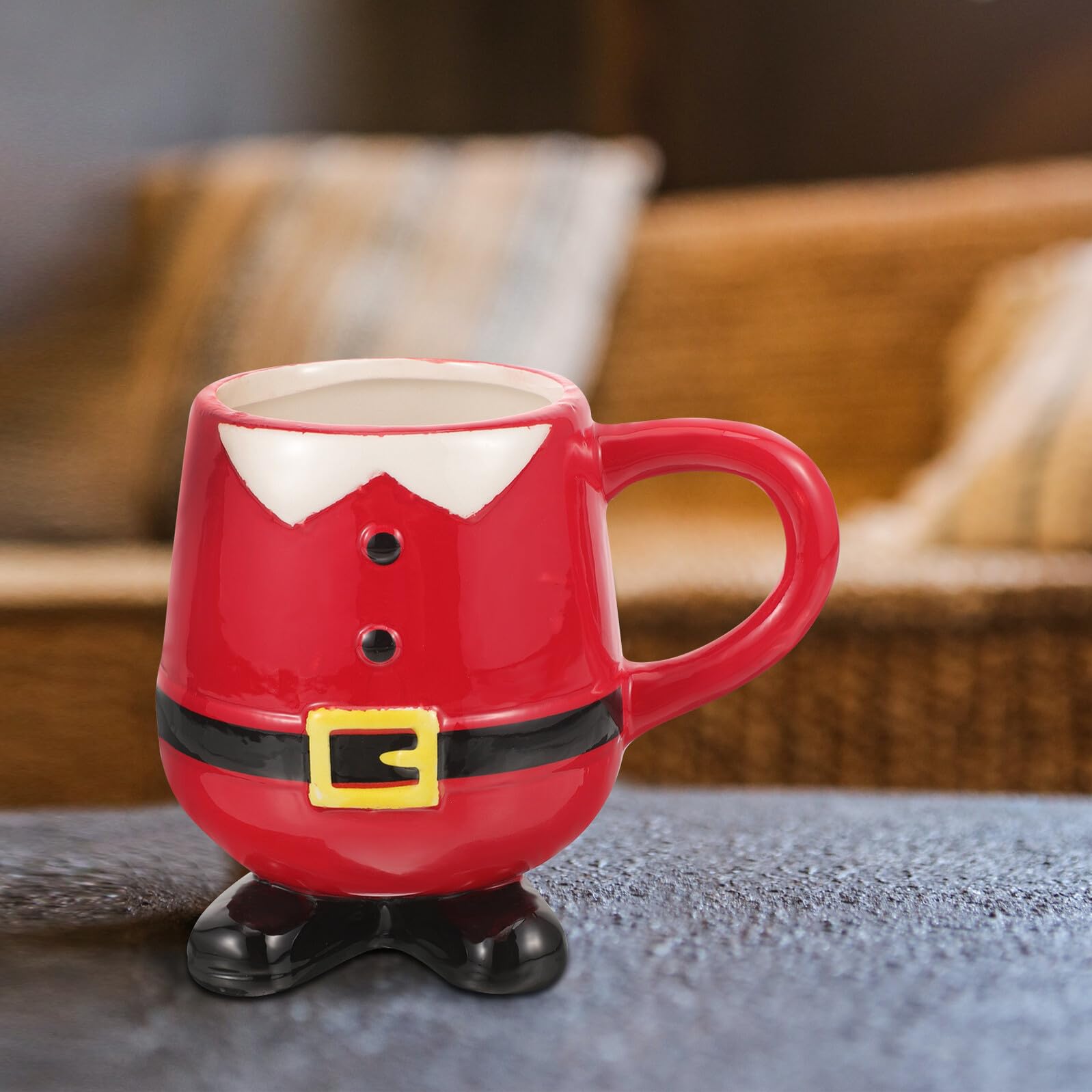 VALICLUD Copa de Papá Noel Taza Navideña Adorable de Cerámica para Fiesta de Navidad Diseño de Papá Noel Obsequio Navideño Hogar