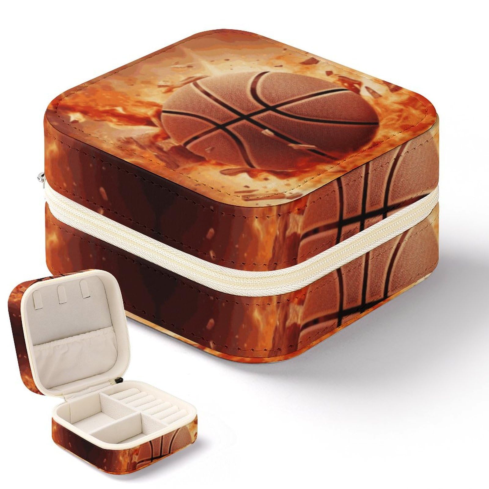 Boîte de rangement portable pour bijoux de basket-ball et sportives
