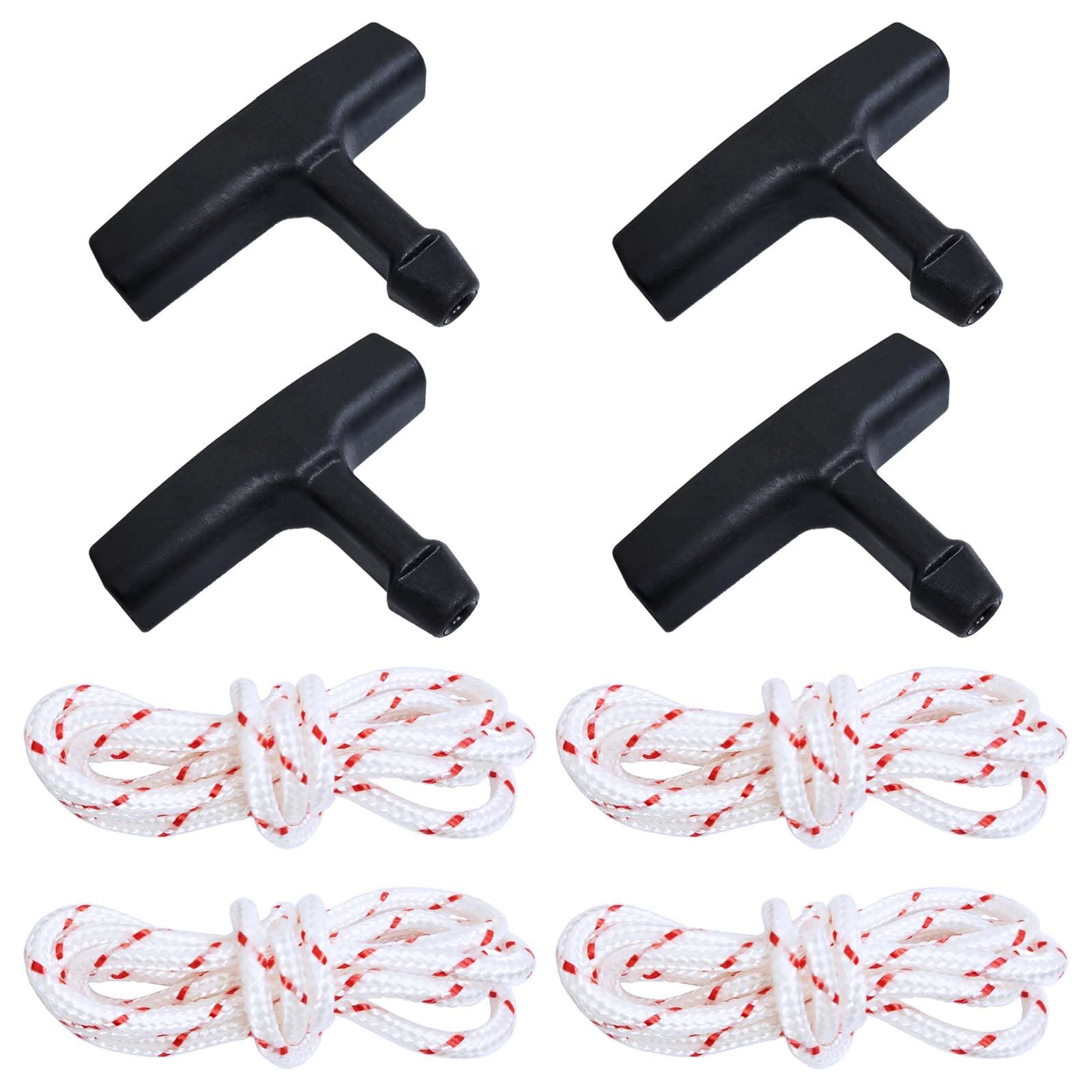 Auto-plaza Set of 4 Recoil Starter Handle Rope. 0.18inch Dia / 40inch Length Pull Cords Recoil Starter Grip Compatible with STIHL TS400 TS410 TS420 Etc