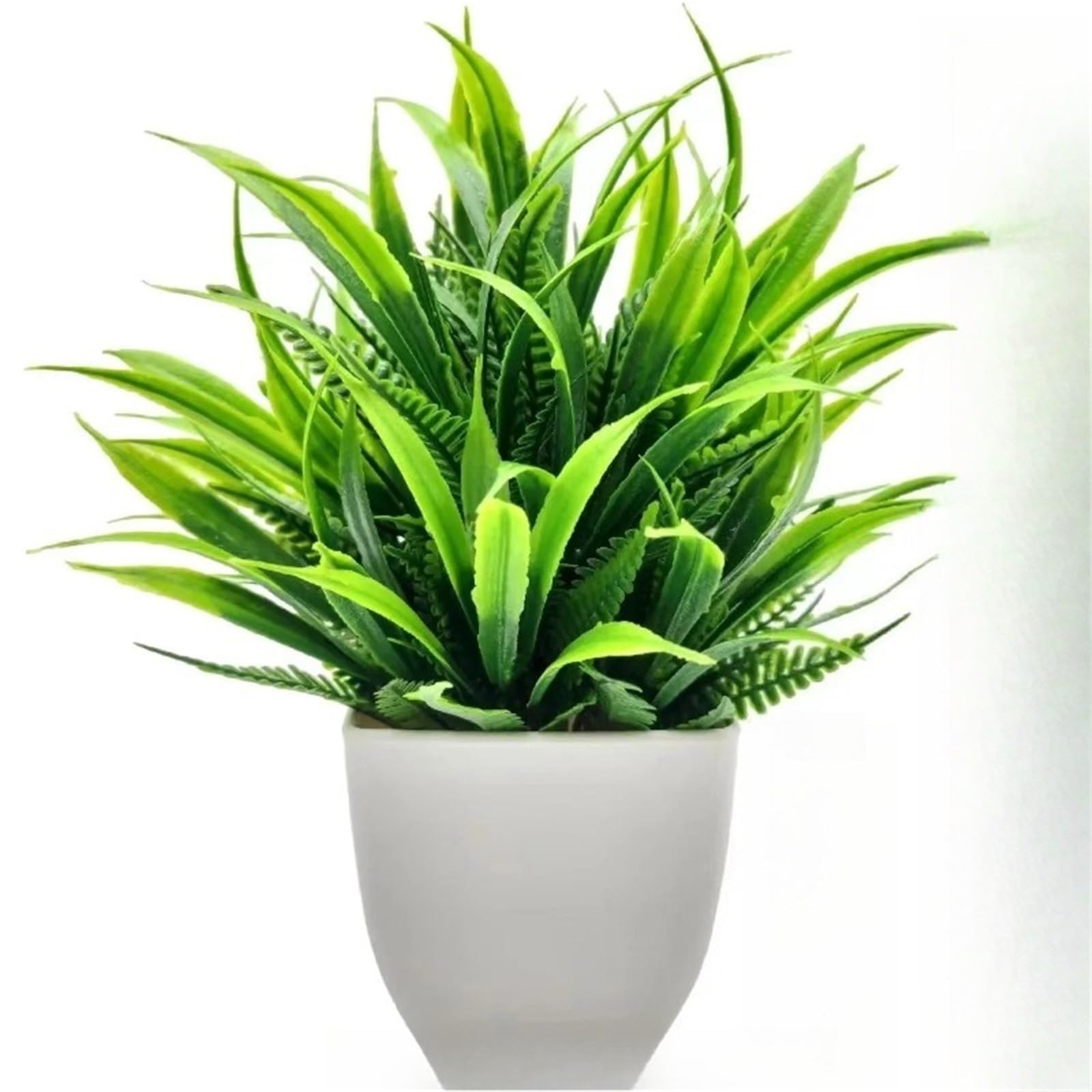 Artificial Plants 2PCS Artificial Plant with Plastic Pot Fake Greenery