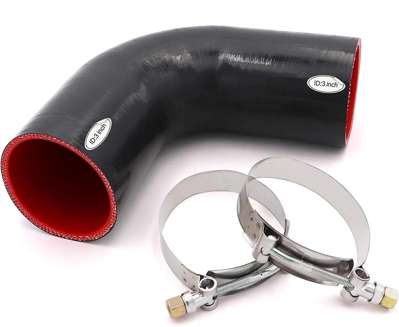 Mangueira de Silicone 90° para Intercooler e Admissão Taukealugs 4 Camadas, Diâmetro Interno de 76 mm – 1 unidade