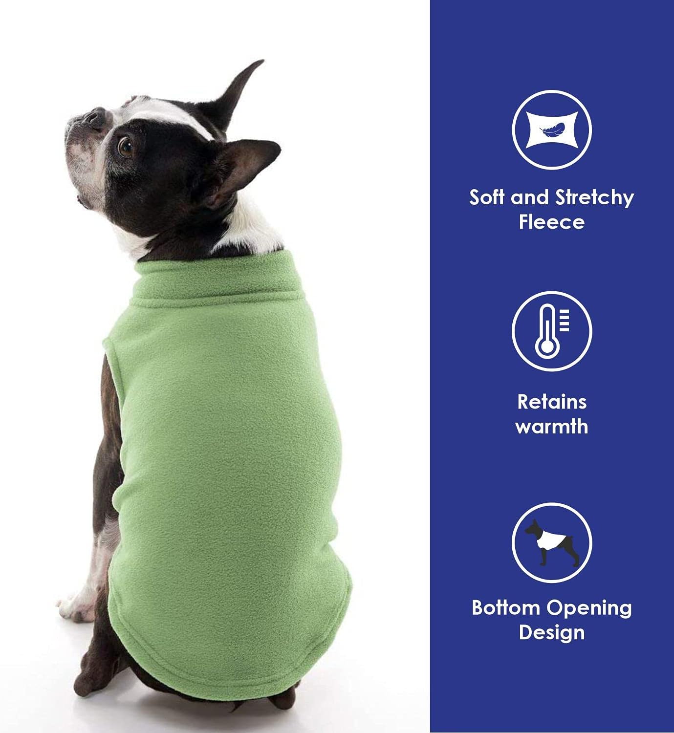 Gooby Stretch Fleece Pull Over Cold Weather Dog Vest, 2X-Large, Grass Green, 2X-Large Length (18.5") - Image 4