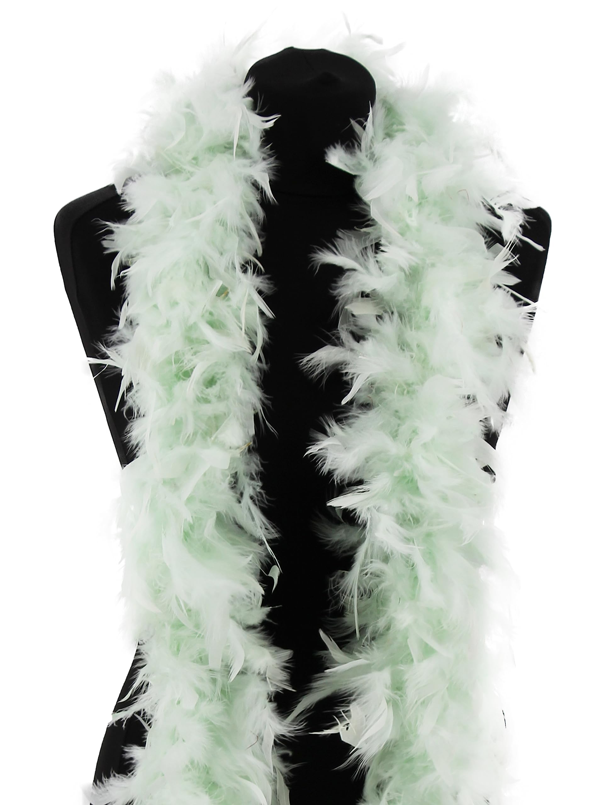 Feather Boa 80g 180cm Soft Turkey Feathers Fluffy Long Boas for Women Hen Party Fancy Dress Costume Burlesque Dance Showgirls 1920s Gatsby Flapper Halloween Christmas Photo Props (ICY Mint Green)
