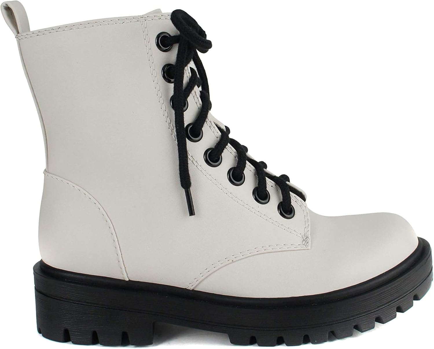 Soda Women Combat Army Military Motorcycle Riding Platform Boots Side Zipper Firm-S