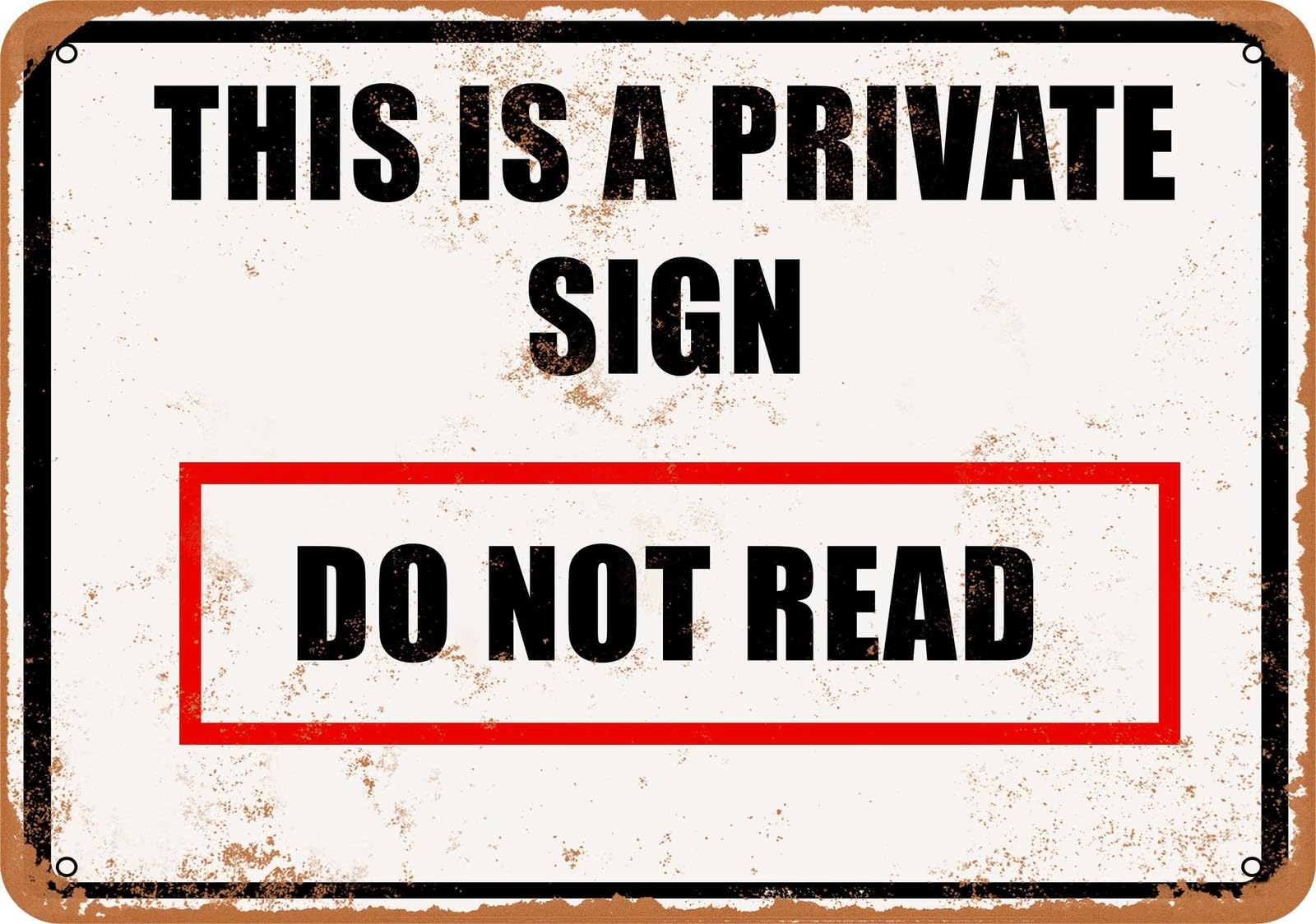 Miaomansenstore Metal Sign - Private Sign Do Not Read - Vintage Look Home Decor