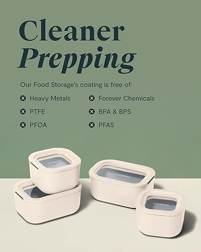 Miniatura 6 de Caraway Juego de almacenamiento de alimentos de vidrio de 6 piezas, recipientes de almacenamiento de vidrio de 2.6 tazas para alimentos (6), vidrio