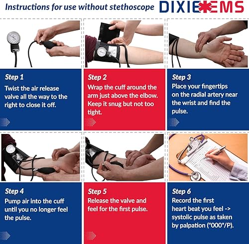 Miniatura 6 de Dixie EMS Kit de estetoscopio de presión arterial y Sprague - Verde azulado