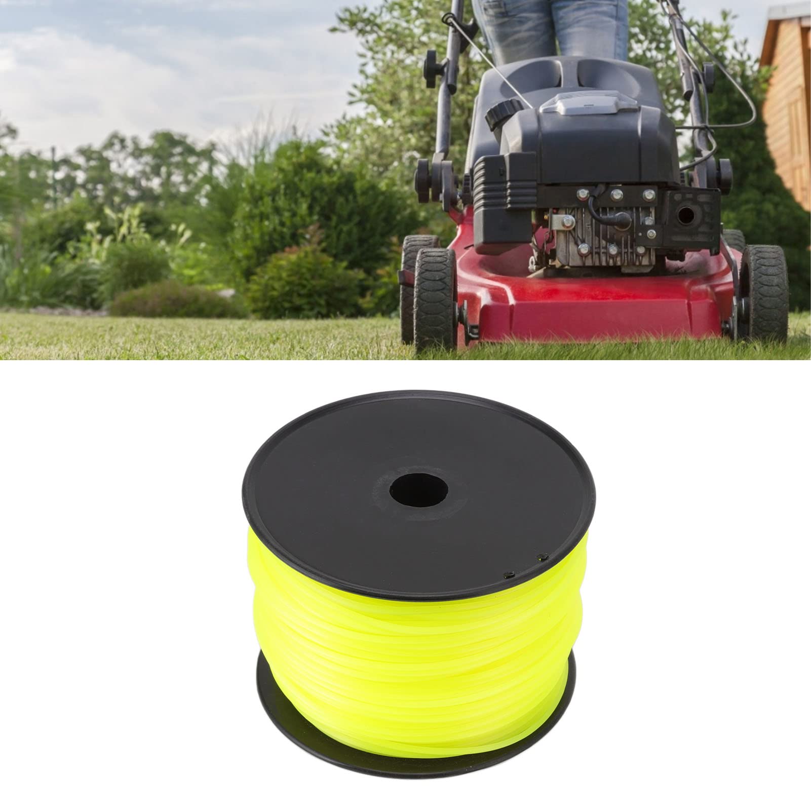 Acouto per Decespugliatore da 3 Mm per Decespugliatore Quadrato Cavo per Tosaerba per Giallo 300 M/984,2 Piedi Le Erbacce Efficacemente Il con Alto e più Spesso può Infilare e (168 m/183,73 YD)