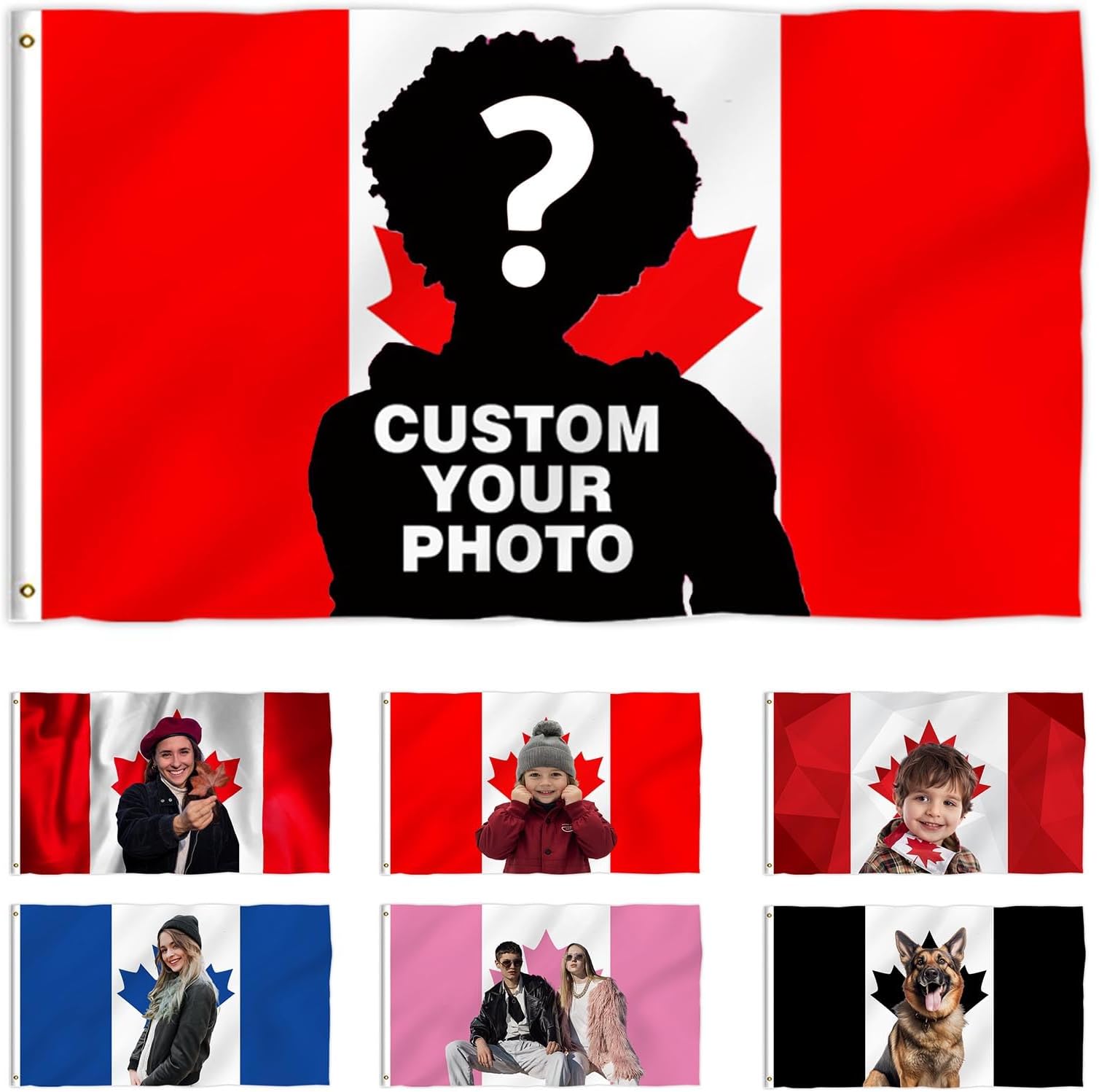 Custom Canada Flag 3x5 FT, Custom Flags Design Your Own Double Sided, Funny Flag Tapestry Indoor Outdoor Decoration Poster for Room Wall Decor