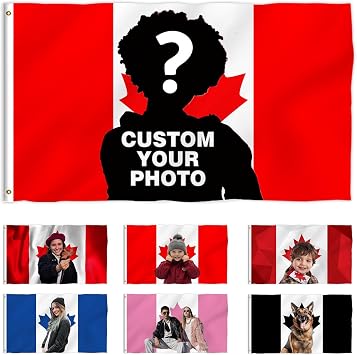 Custom Canada Flag 3x5 FT, Custom Flags Design Your Own Double Sided, Funny Flag Tapestry Indoor Outdoor Decoration Poster for Room Wall Decor