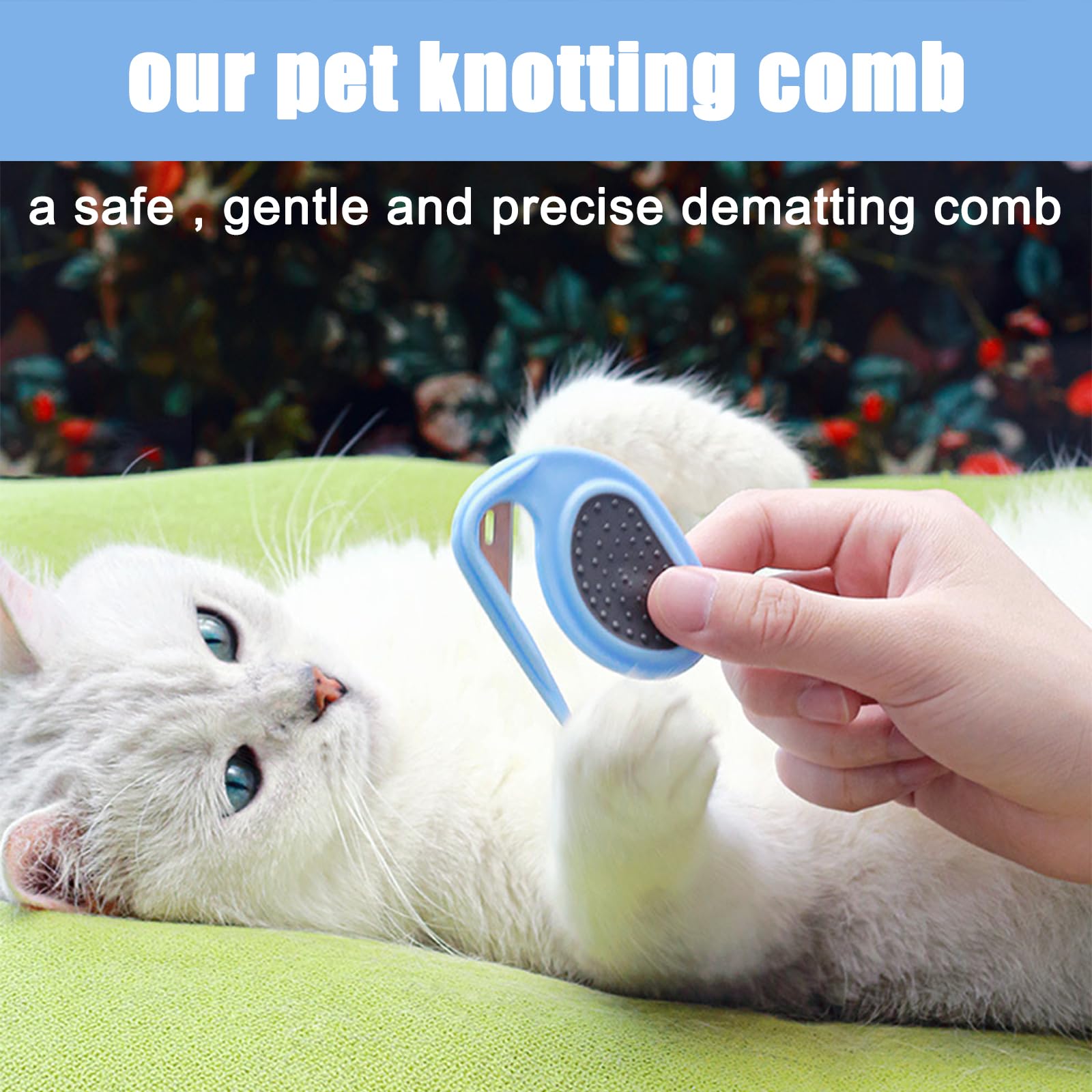 2 Piezas Peine De Nudos para Mascotas,Peine para Nudos De Mascotas,Peine De Nudos para Perros y Gatos,Herramienta De Depilación con Peine con Nudo De Gato