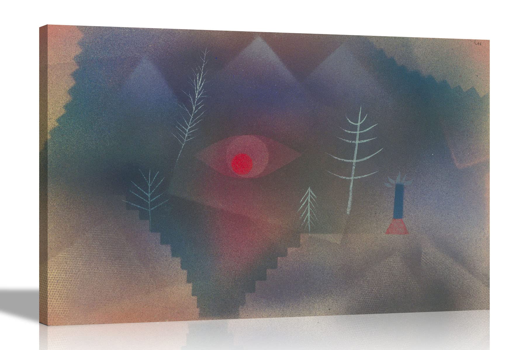 Artley Prints Black - Glance Of A Landscape By Paul Klee Canvas Wall Art L Framed Prints L Expressionism Decoration Oil Painting Reprint Hanging Artwork Extra Large 101 X 76Cm (40 X 30 Inches)