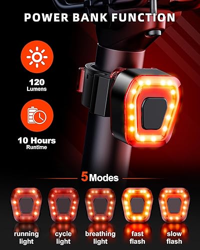 Miniatura 5 de Luces de bicicleta superbrillantes para montar en la noche, faro de bicicleta de montaña recargable por USB, impermeable, 6+4 modos de luz para