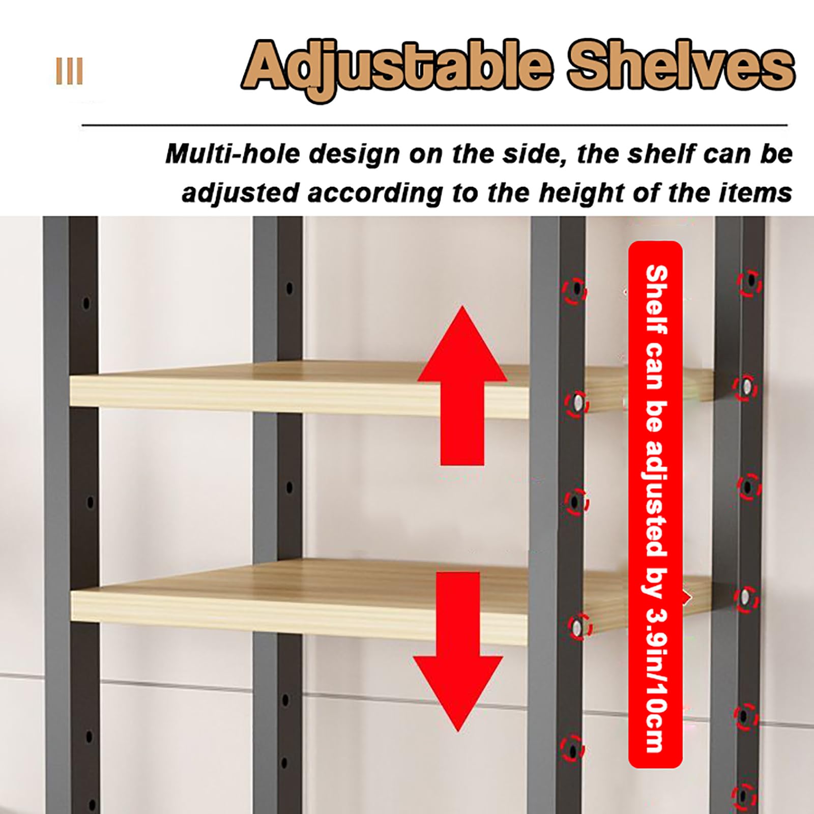 Support AV réglable de 5/6/7/8 niveaux – Lecteur de disque mobile et rack DVD/CD, étagère de console naturelle pour la maison, le bureau et le théâtre, peut contenir du matériel audio, 60 cm de large
