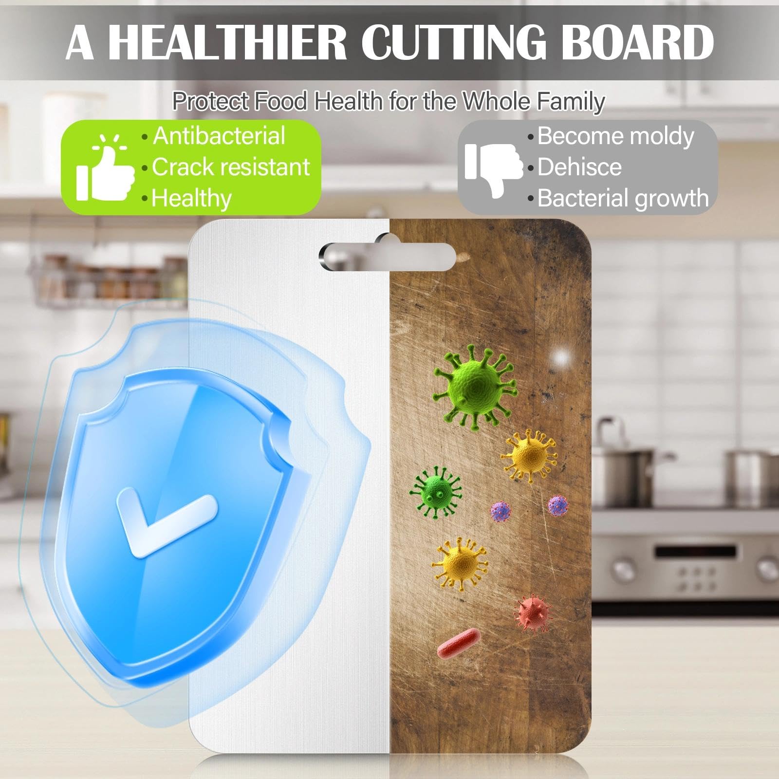 4 Piezas Tabla de Cortar de Titanio, 316 Tabla de Cortar, Cutting Board de Grado Alimenticio de Doble Cara, Apta para Lavavajillas, para Cortar, Carne, Verdura, Frutas