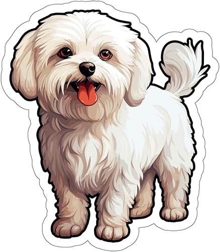 No Thorns Media Adhesivo maltés resistente a la intemperie, calcomanía de vinilo pequeña impermeable para botella, libro de pasaporte, libro de