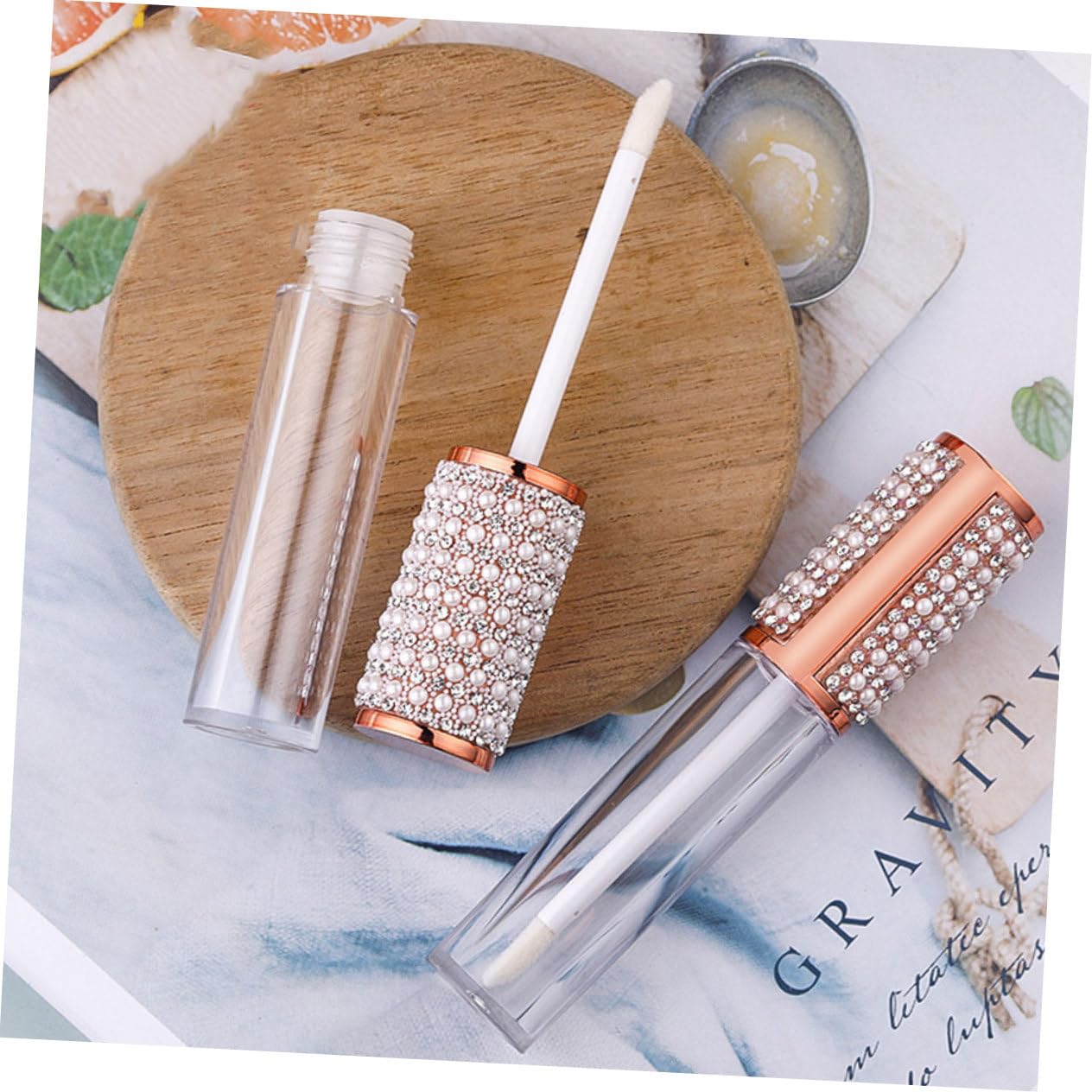 Tubo Lucidalabbra Ricaricabile 5ml in Vetro, Set 10 Pezzi | Lip Gloss Labbra, Formato Mini da Portare Sé, Adatto a Uso Fai-da-te e Professionale