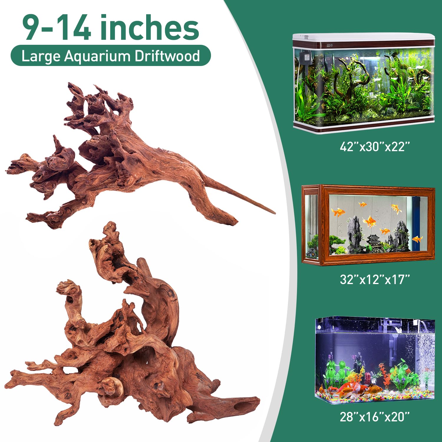 WDEFUN 2 Pack Natural Coral Driftwood Aquarium Fish Tank 100" Long 150" Long Large Size Driftwood for Aquarium Reptile Decoration - Image 2