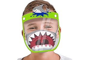 ABG Accessories Kids Face Shield with Matching Little Boys Reusable Fabric Mask