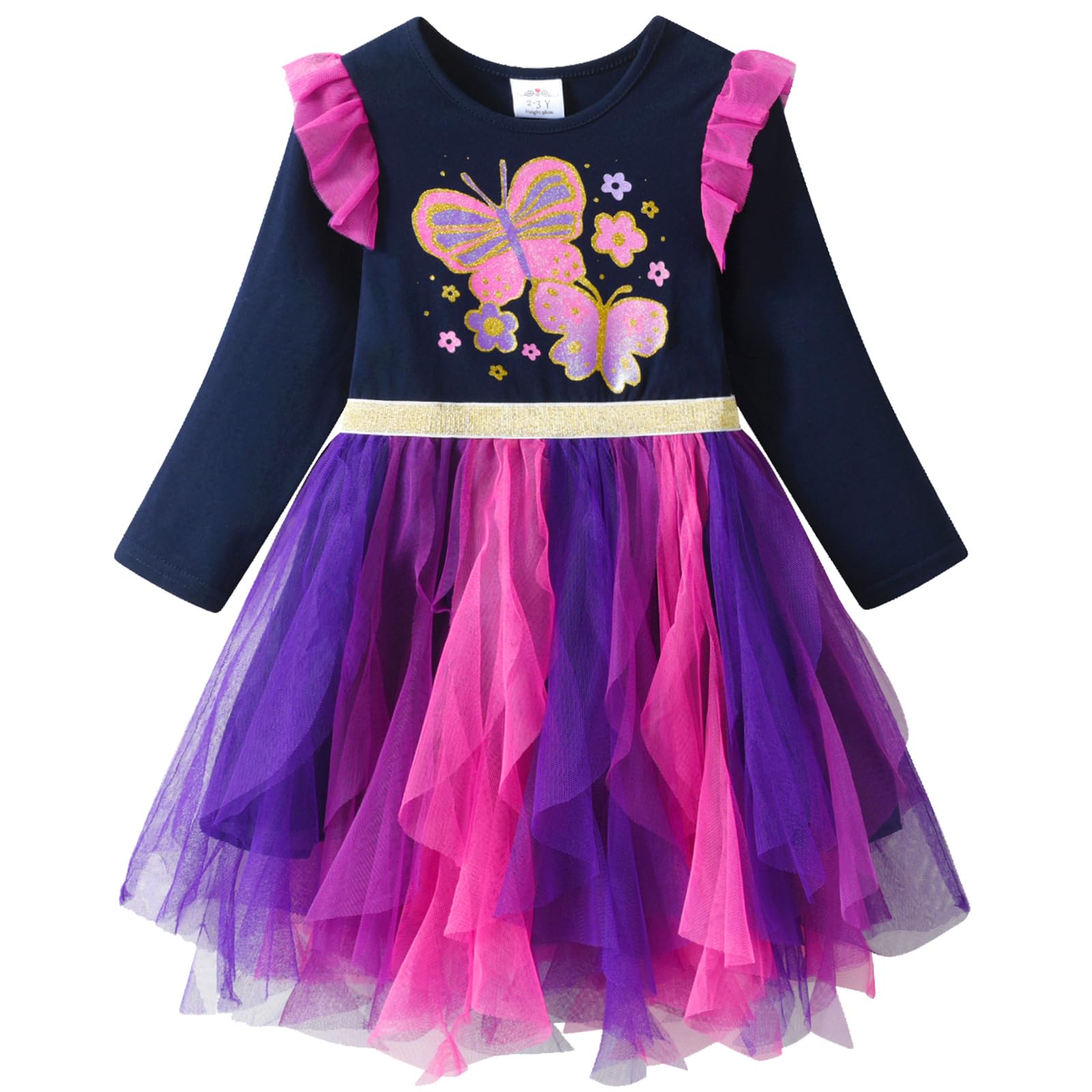 VIKITA Girls Dresses Princess Dress Flower Tulle Birthday Party Dress Girls Clothing 2-8 Years — view 7