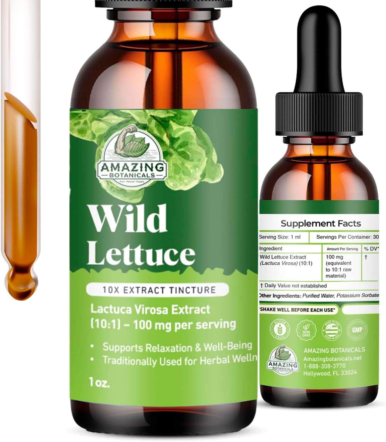 Amazing Botanicals Wild Lettuce 10X Extract Tincture 30,000 mg (1 Fl Oz (Pack of 1)) - Image 2
