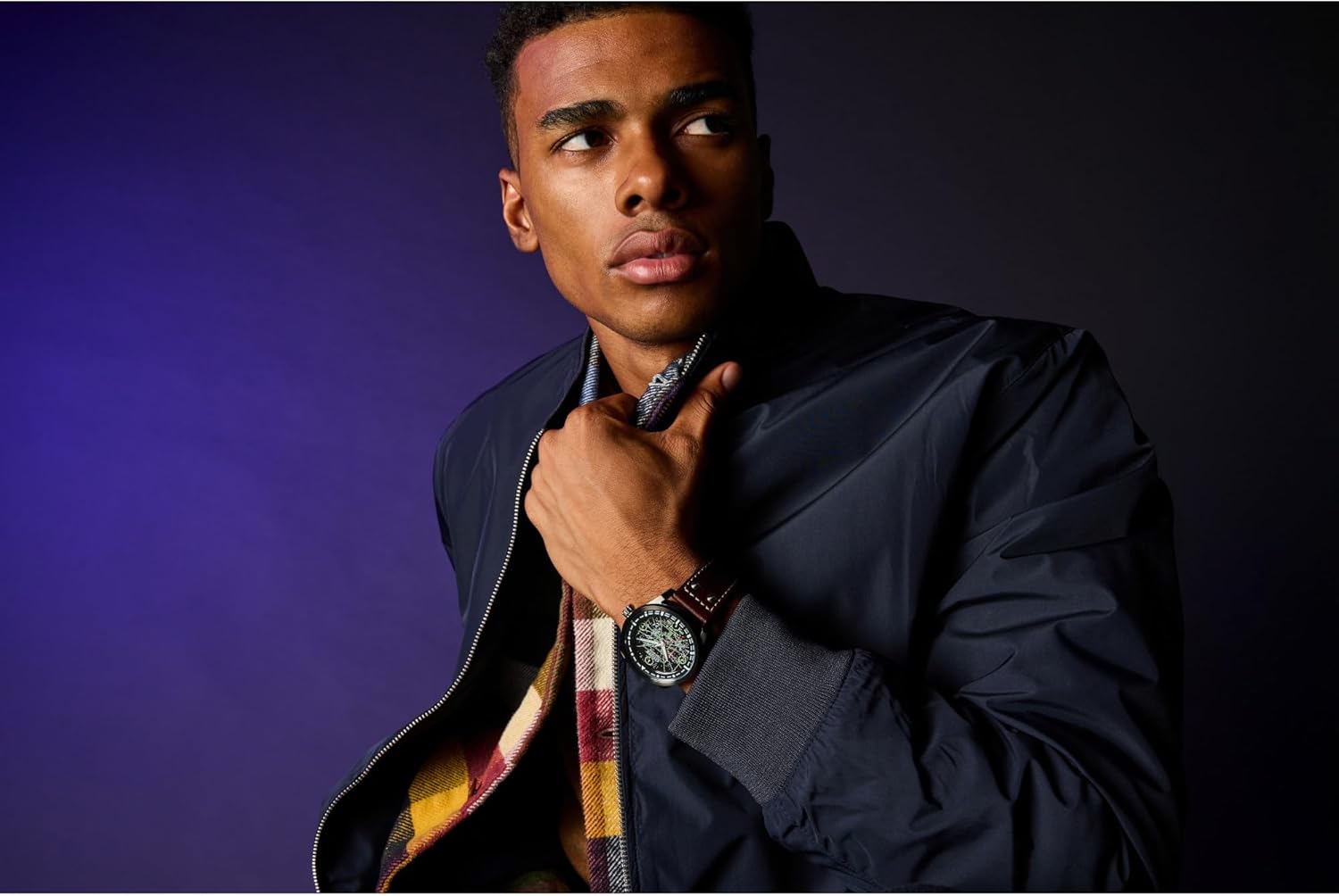 Citizen Men's Eco-Drive X-Wing and Tie Fighter, Ion-Plated Stainless Steel Case, Brown Leather Strap Watch (Model:AW1738-05W)