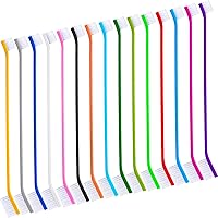 Vista 10 de Nuenen 150 cepillos de dientes para perros, cepillos dentales de doble cabeza, kit de cepillado de dientes de cachorro, cepillo de dientes de mango