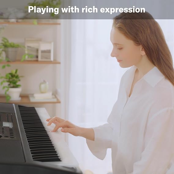 Yamaha PSR-EW320 Portable Keyboard for Beginners, 650 Authentic Instrument Voices and 76 Touch-Sensitive Keys with 48-Note Polyphony, Includes 2 Online Lessons with Yamaha Music School Teacher