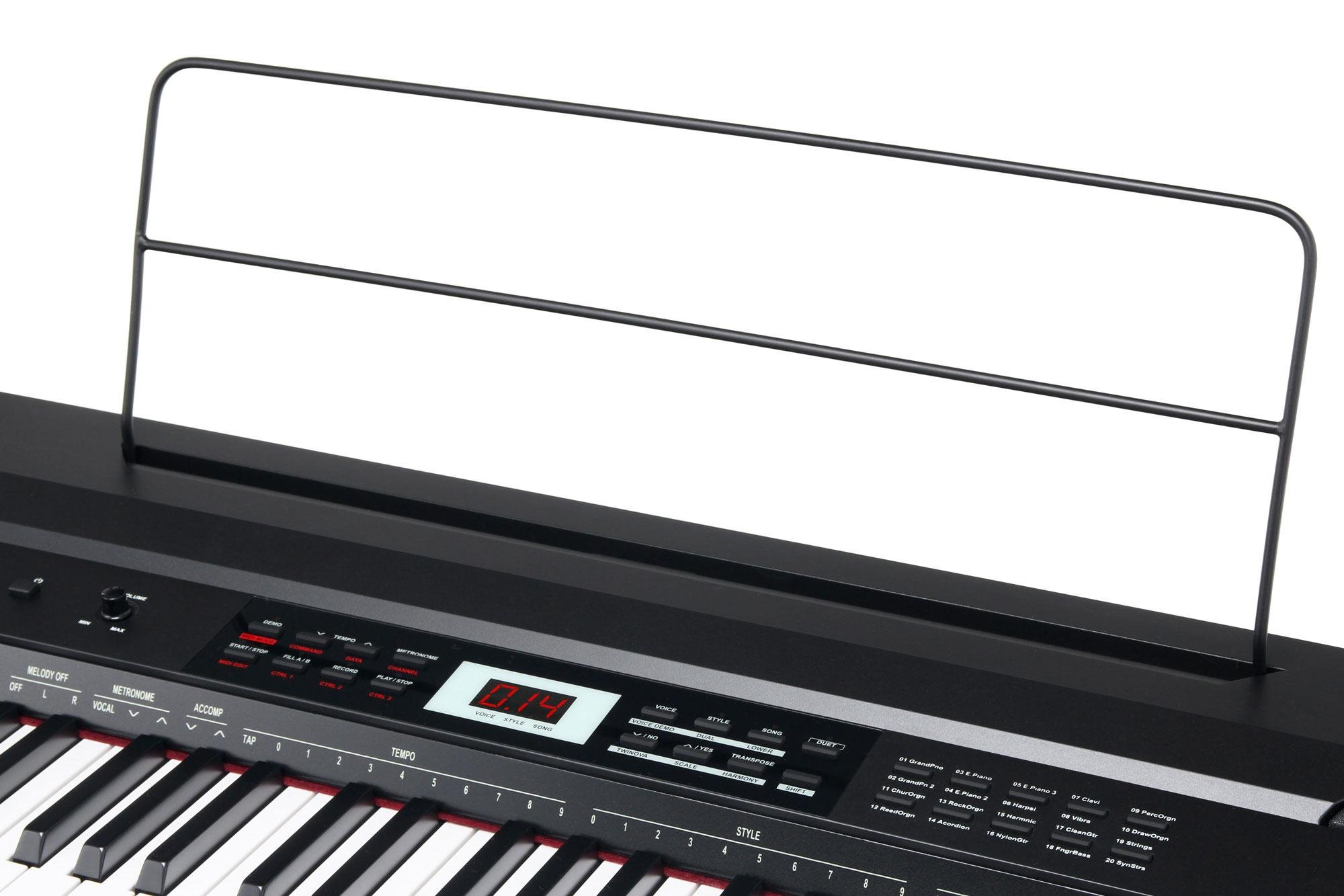 Classic Cantabile SP-150 BK Stagepiano schwarz Set inkl. Pedal, 20 Voices | 88 Soft-Touch Tasten mit Anschlagdynamik, Max. Polyphonie: 64 Stimmen, 60 Songs, 50 Styles, 2 Demo, Funktionen: Transpose