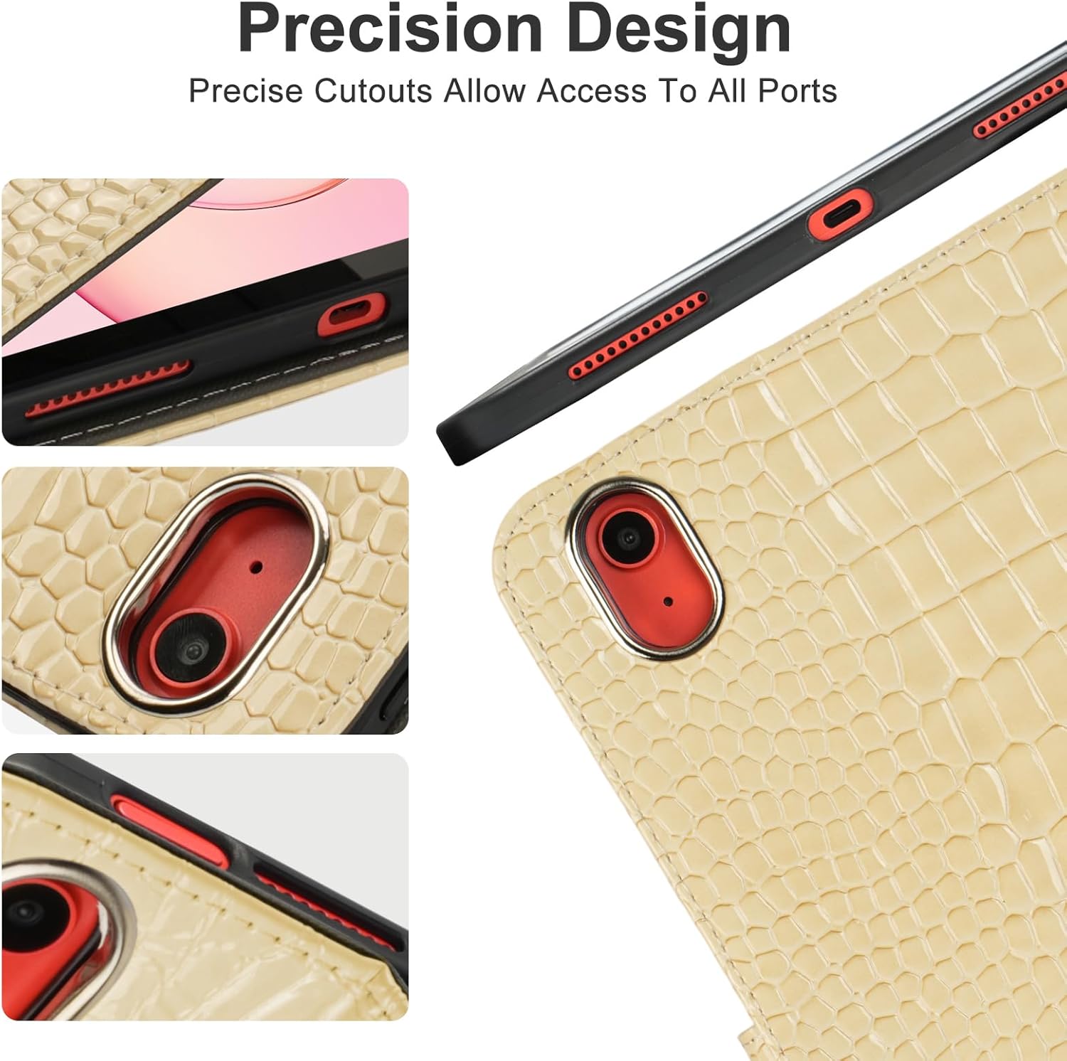 Case for iPad (A16) 11th Gen 11 Inch 2025/iPad 10th Generation 10.9" 2022– Cover with Pencil Holder, Wrist Strap & Auto Sleep/Wake | Stylish Tablet Case for Women (A-Beige)