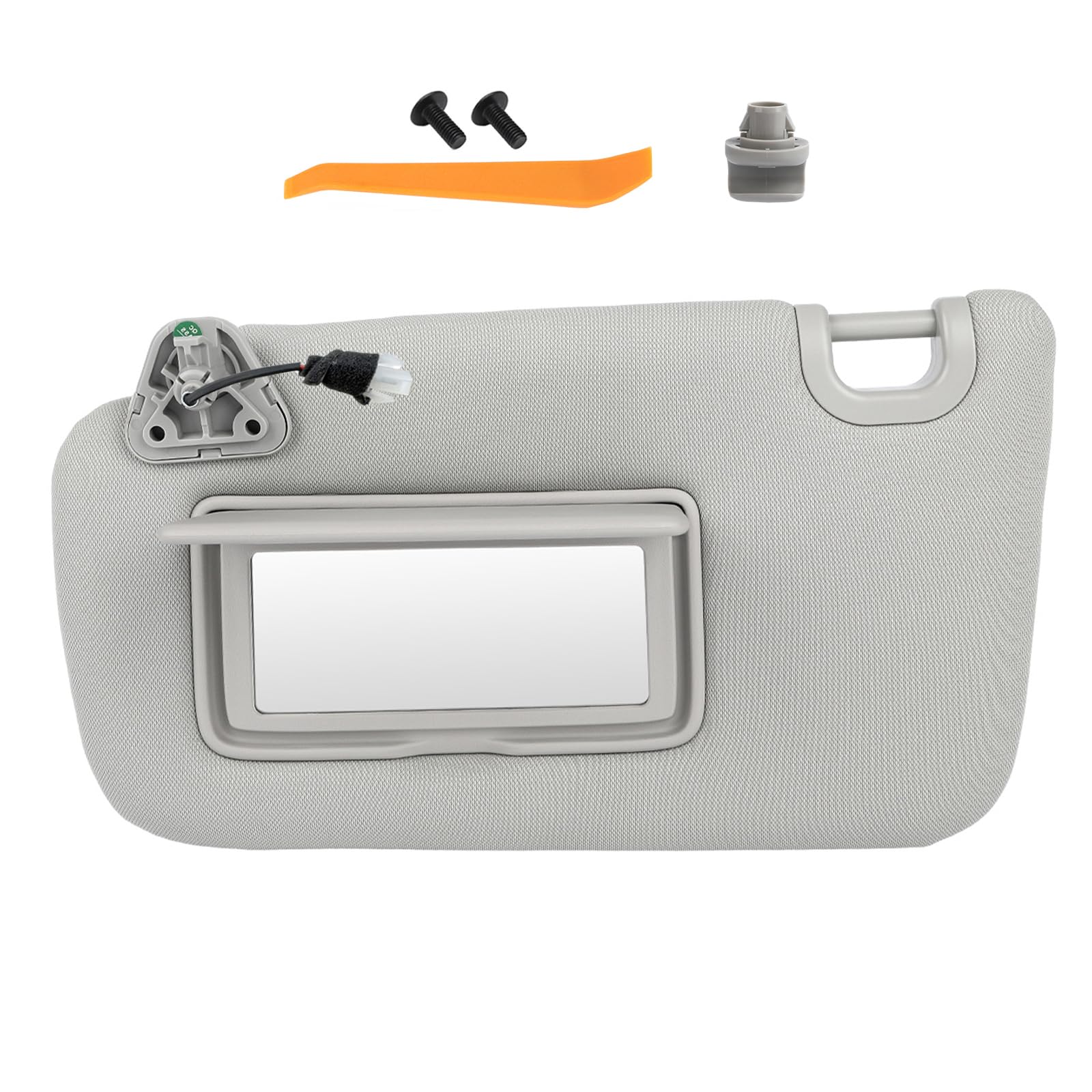 Photo 1 of Left Driver Side Sun Visor Compatible with 2013-2019 Nissan Sentra, Grey Sunvisor Illuminated with Light Replacement with Clips and Screws, Replaces OEM# 96401-3SG8A 96401-3SG0A