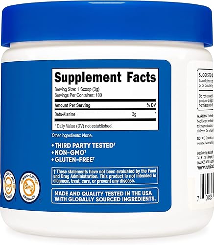 Miniatura 5 de Nutricost Beta Alanina en Polvo - Beta Alanina Pura 1