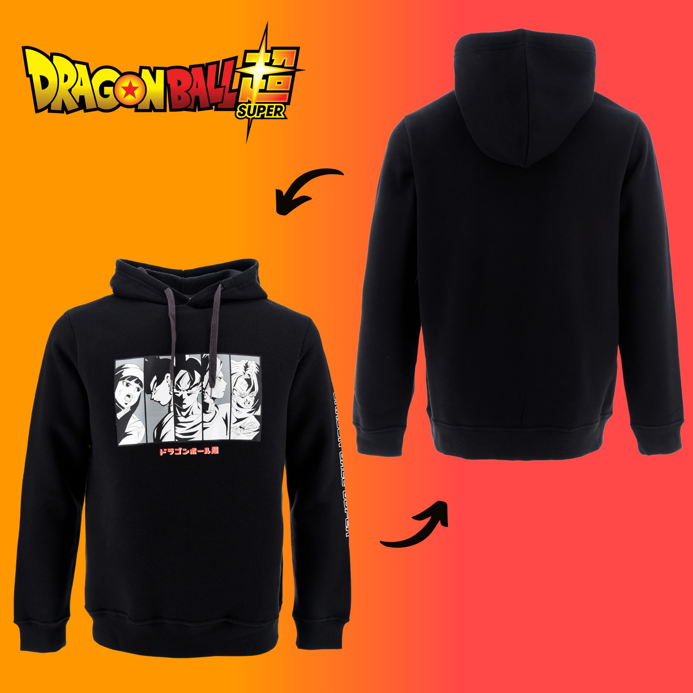 Dragon Ball Z Sudadera para Hombre, Sueter Diseño Goku Clasico, Sudadera con Capucha, Regalo para Hombres y Adolescentes