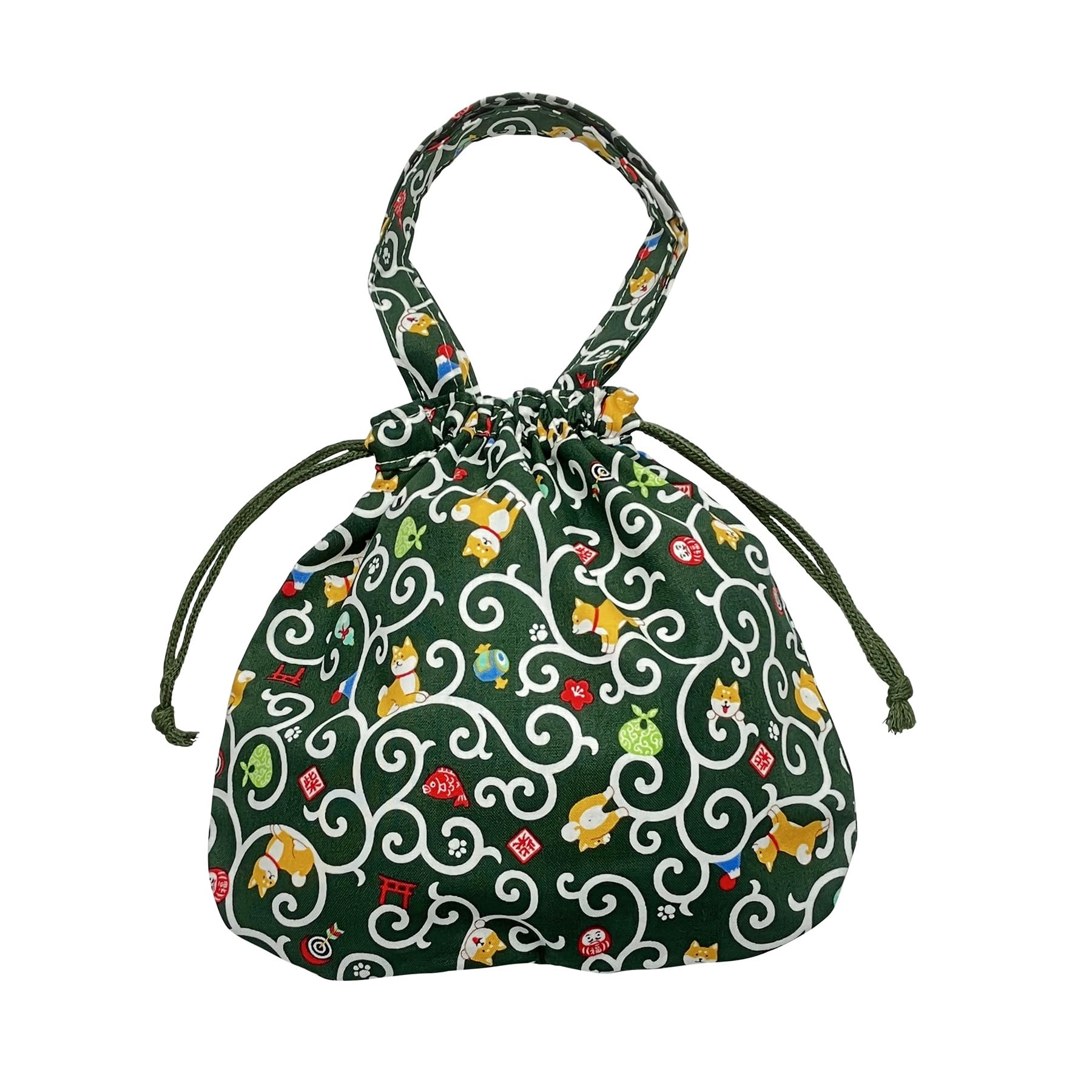 Shiba Inu Drawstring Bag with Handle