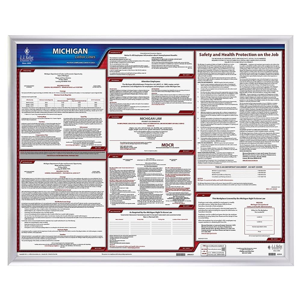 Aluminum Snap Poster Frame, 30 x 24 Inch, Clear Gloss Finish Overlay, Wall Mounting with Screws and Drywall Anchors, J. J. Keller & Associates, Inc.