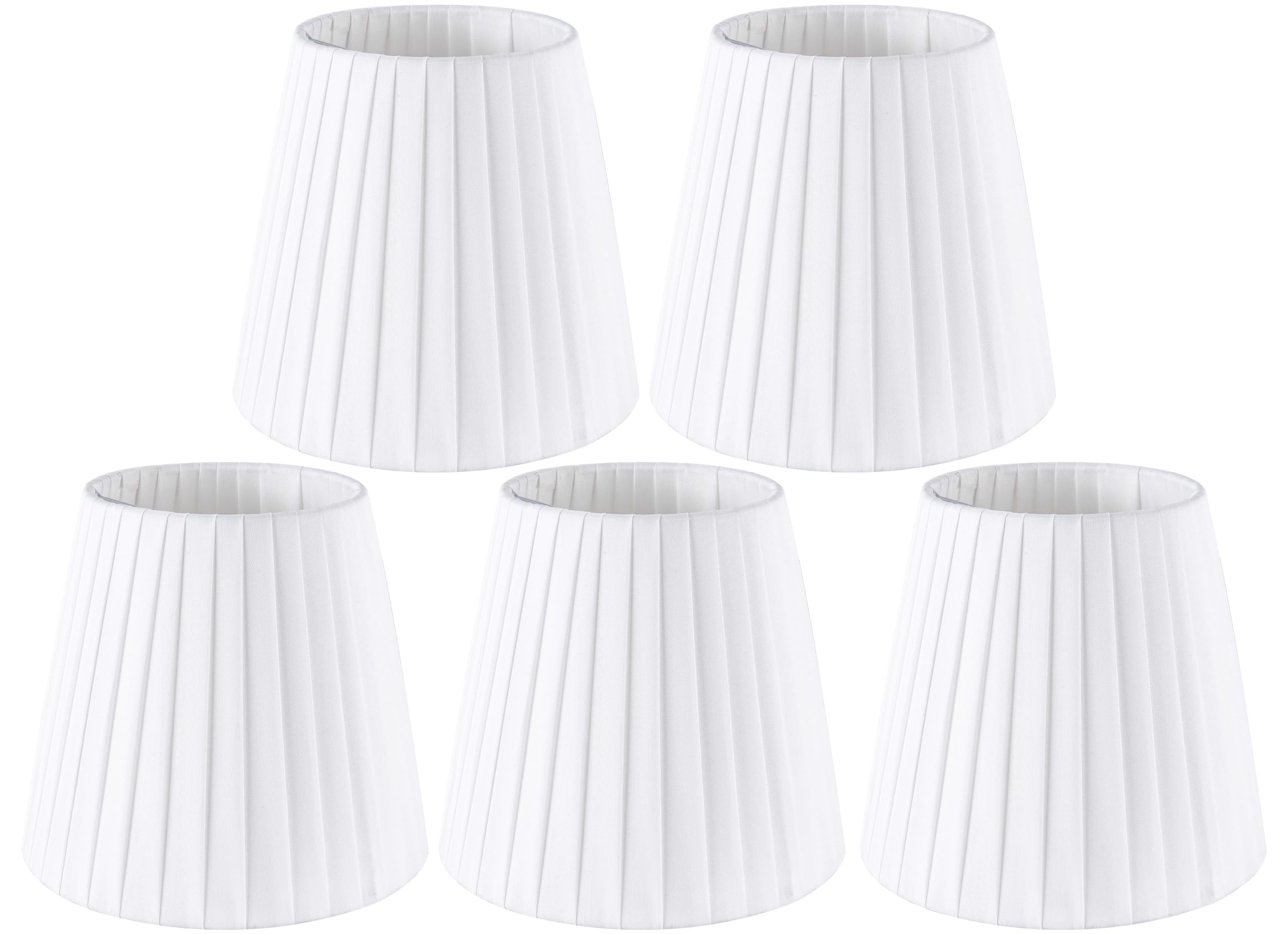 GO&SO 5 Pack Small White Candle Light Shade Clip for Candle Bulbs 4" x 6" x 5" Natural Linen Display for Chandelier Wall Lights โ image 1