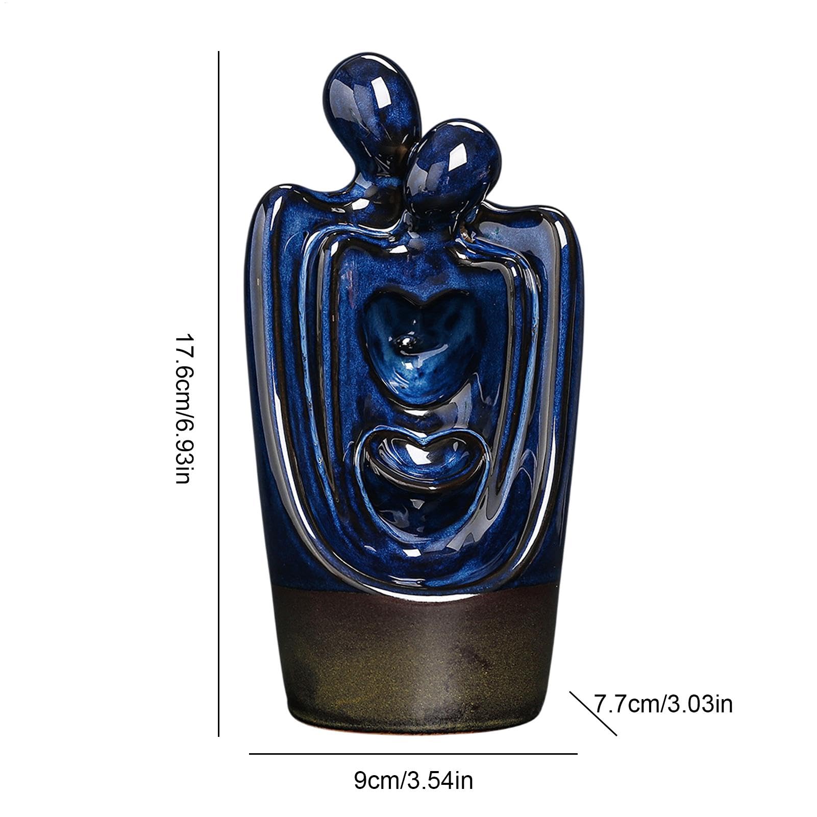 Porta incenso per coppie, romantico bruciatore di incenso in ceramica a cascata, coppia di bruciatori di incenso a riflusso per gli , porta coni di incenso decorativo per aromaterapia | Stufa per aromaterapia a riflusso centrotavola da tavolo, bruciatore