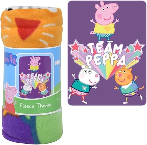 XWI Peppa Pig - Manta de 45 x 60 pulgadas, diseño de oveja, diseño de gato, color morado