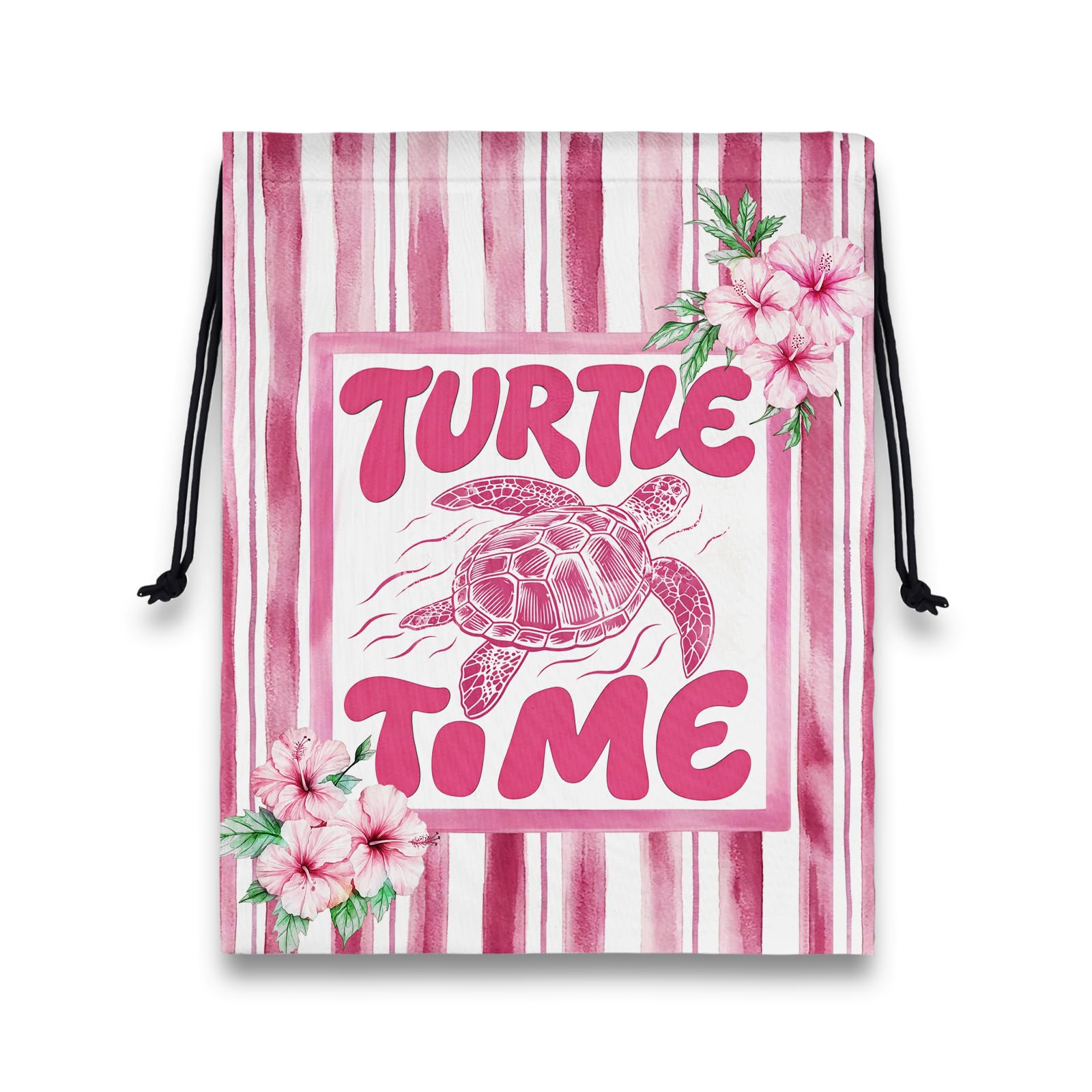 Sea Turtle Pink Grip Bag Coastal Small Storage Pouch Bag for Gym Travel